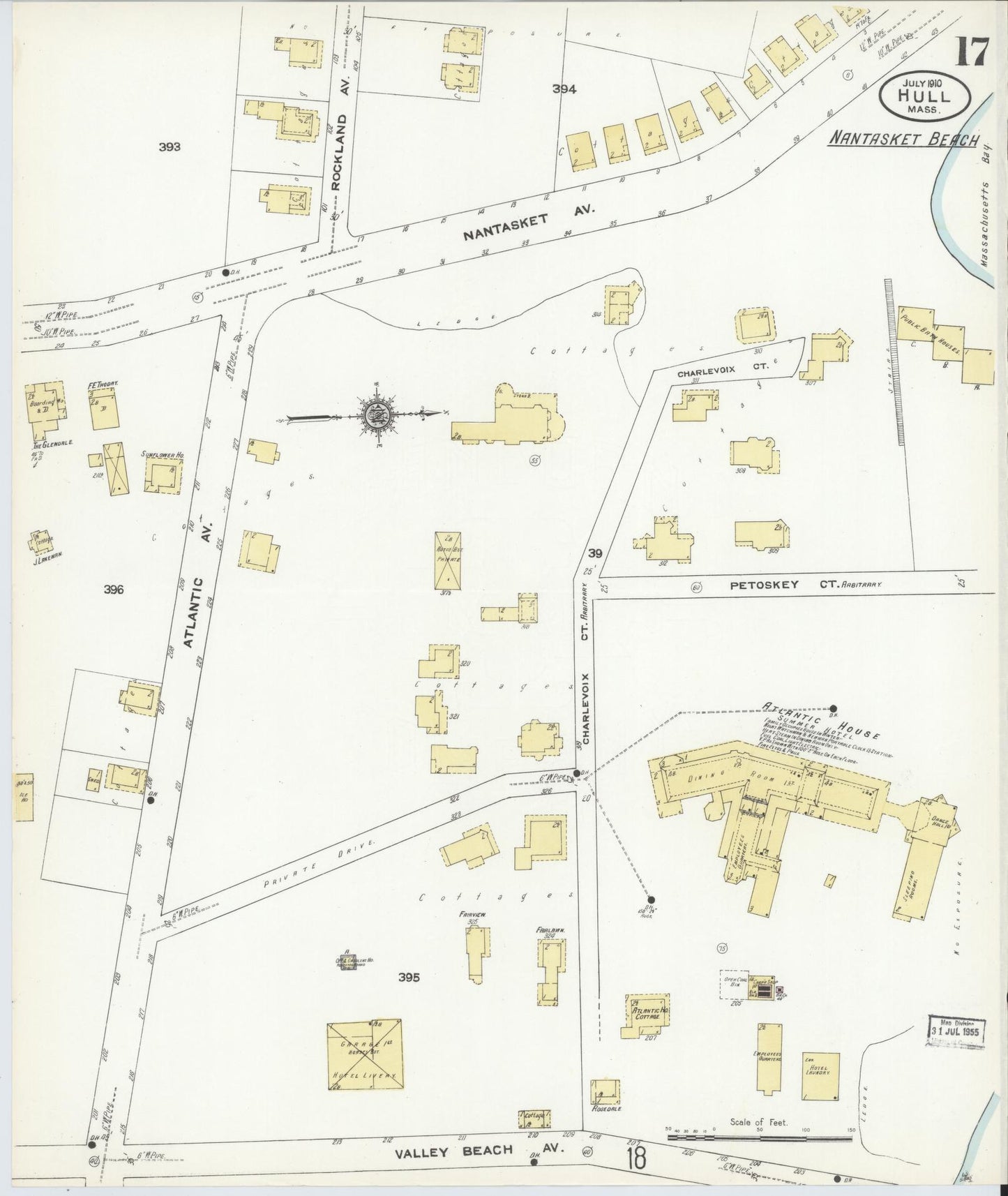 Sanborn Fire Insurance Map from Hull, Plymouth County, Massachusetts (1910), Sheet #0017 - Historic Sanborn Fire Insurance Map Print, vintage old map wall art, antique decor, genealogy gift, Massachusetts Massachusetts map