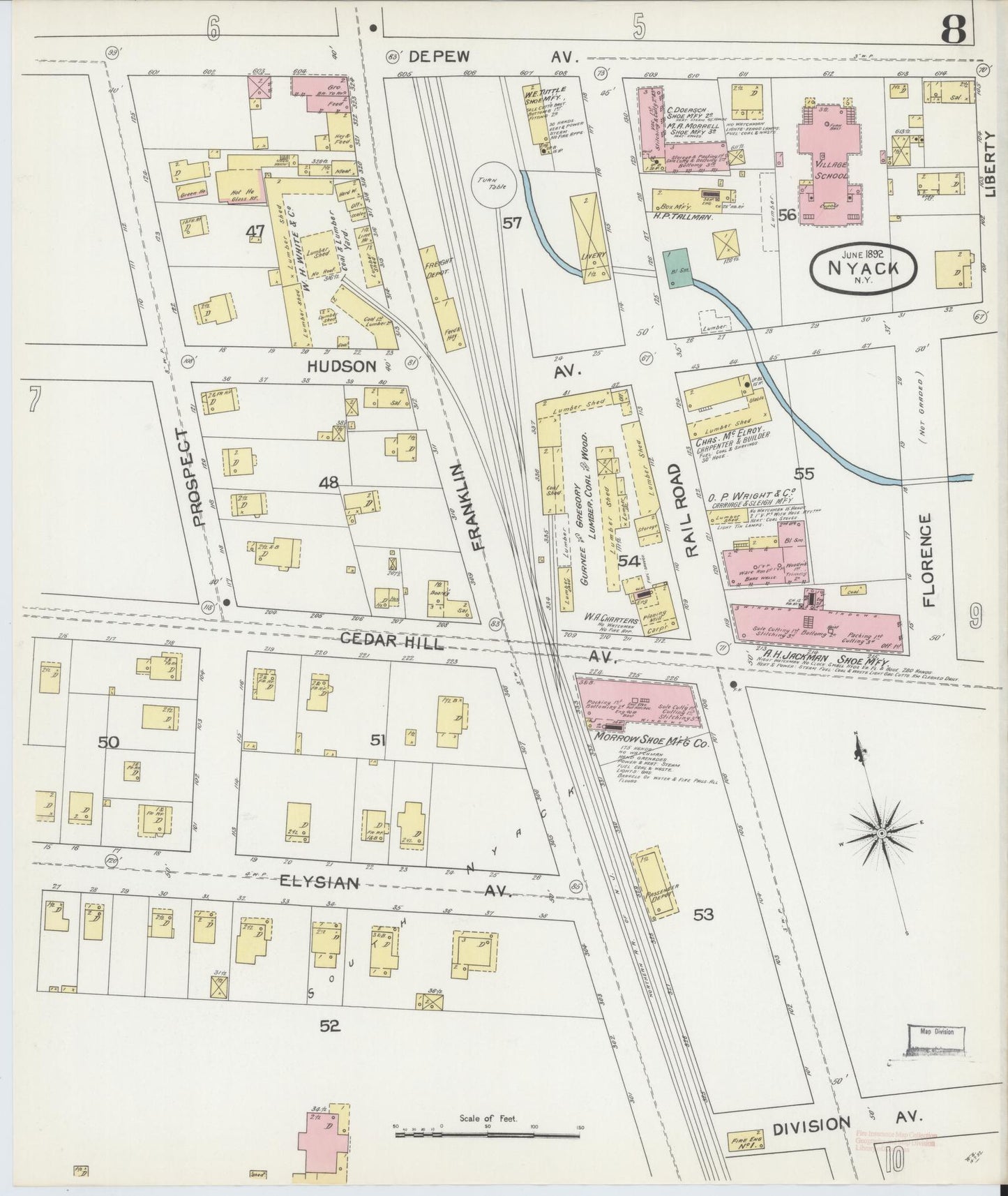 Sanborn Fire Insurance Map from Nyack, Rockland County, New York. (1892), Sheet #0008