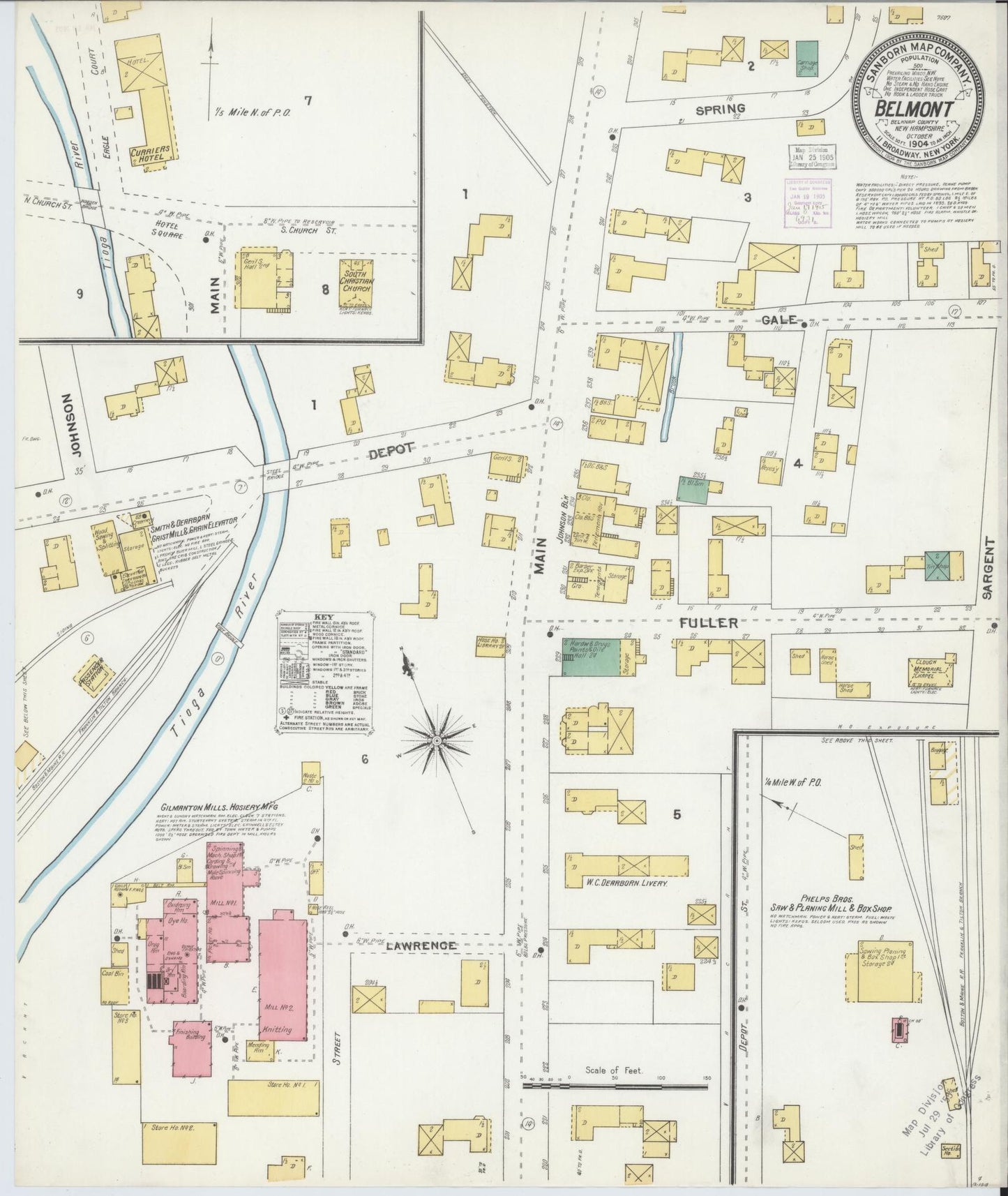 Sanborn Fire Insurance Map from Belmont, Belknap County, New Hampshire. (1904) – Historic Sanborn Fire Insurance Map Print