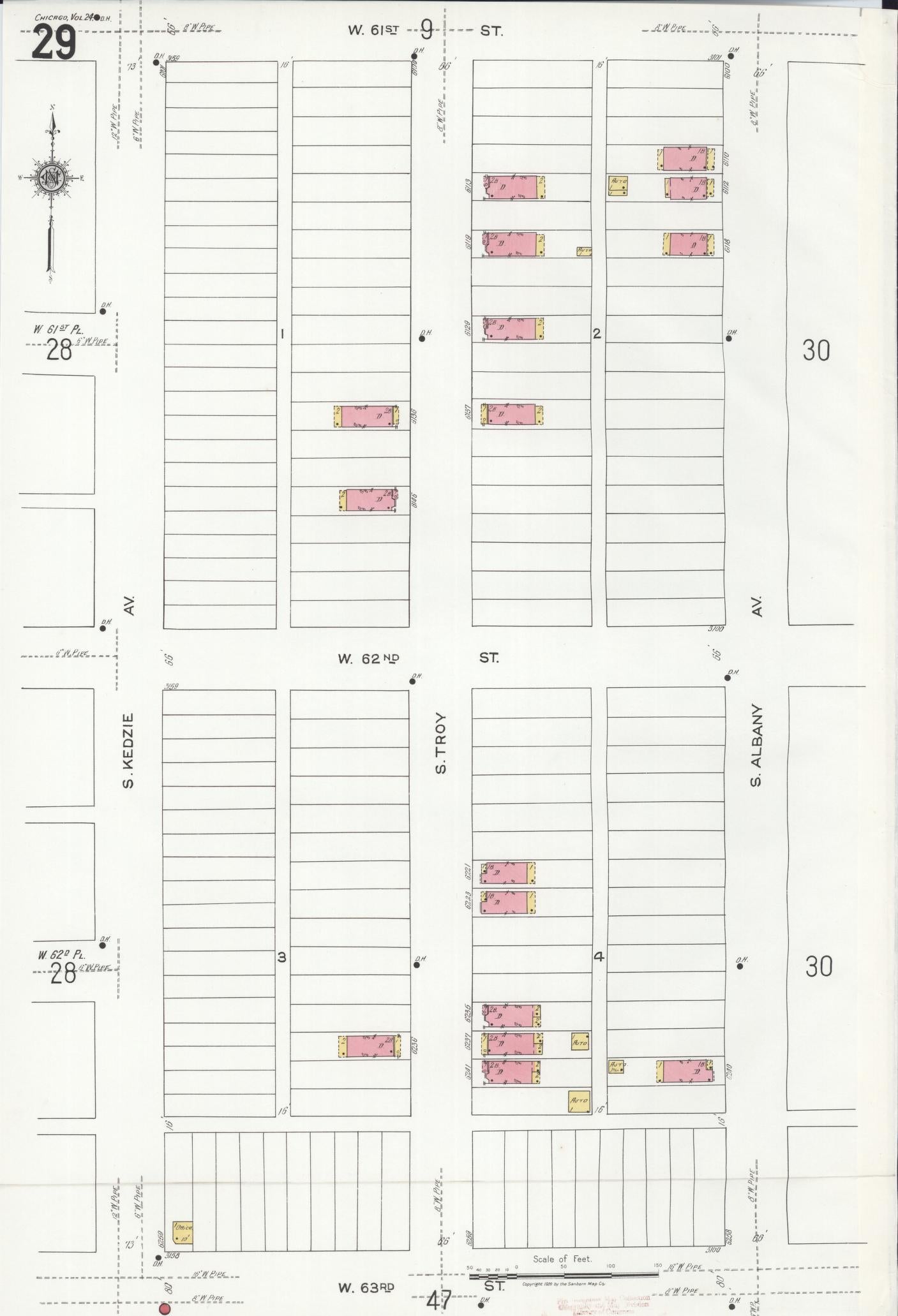 Sanborn Fire Insurance Map from Chicago, Cook County, Illinois. (1920), Sheet 29 – Historic Sanborn Fire Insurance Map Print