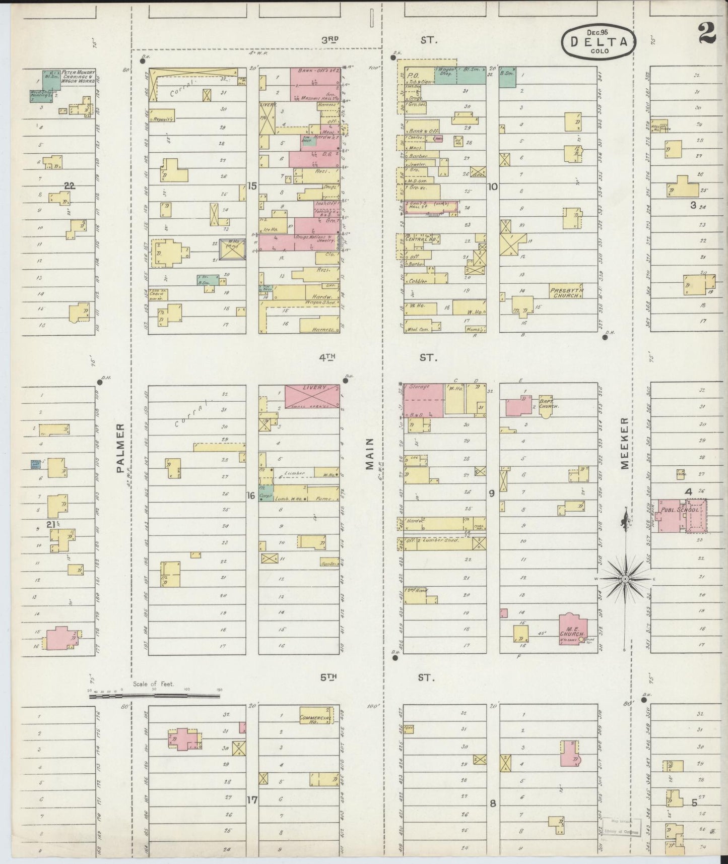 Sanborn Fire Insurance Map from Delta, Delta County, Colorado (1895), Sheet #0002 - Complete Map Set gallery image, historic Sanborn map, vintage wall art, Colorado Colorado