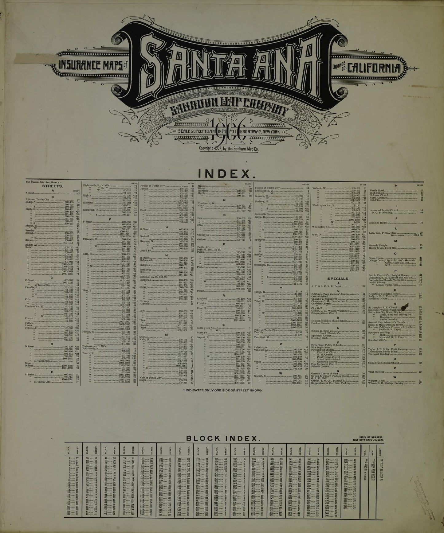 Sanborn Fire Insurance Map from Santa Ana, Orange County, California. (1906) – Historic Sanborn Fire Insurance Map Print