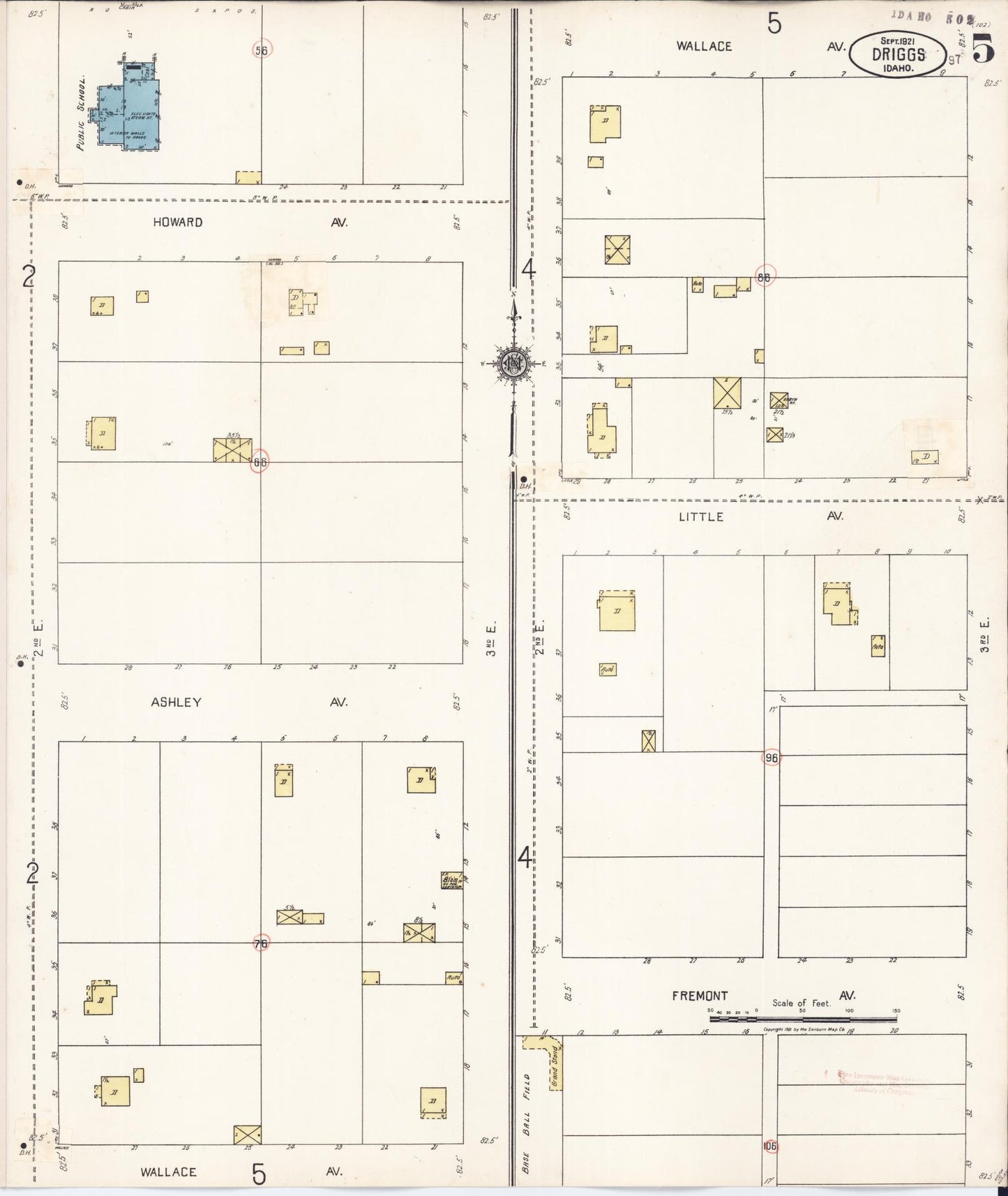 Sanborn Fire Insurance Map from Driggs, Teton County, Idaho (1929), Sheet #0005 - Historic Sanborn Fire Insurance Map Print, vintage old map wall art, antique decor, genealogy gift, Idaho Idaho map