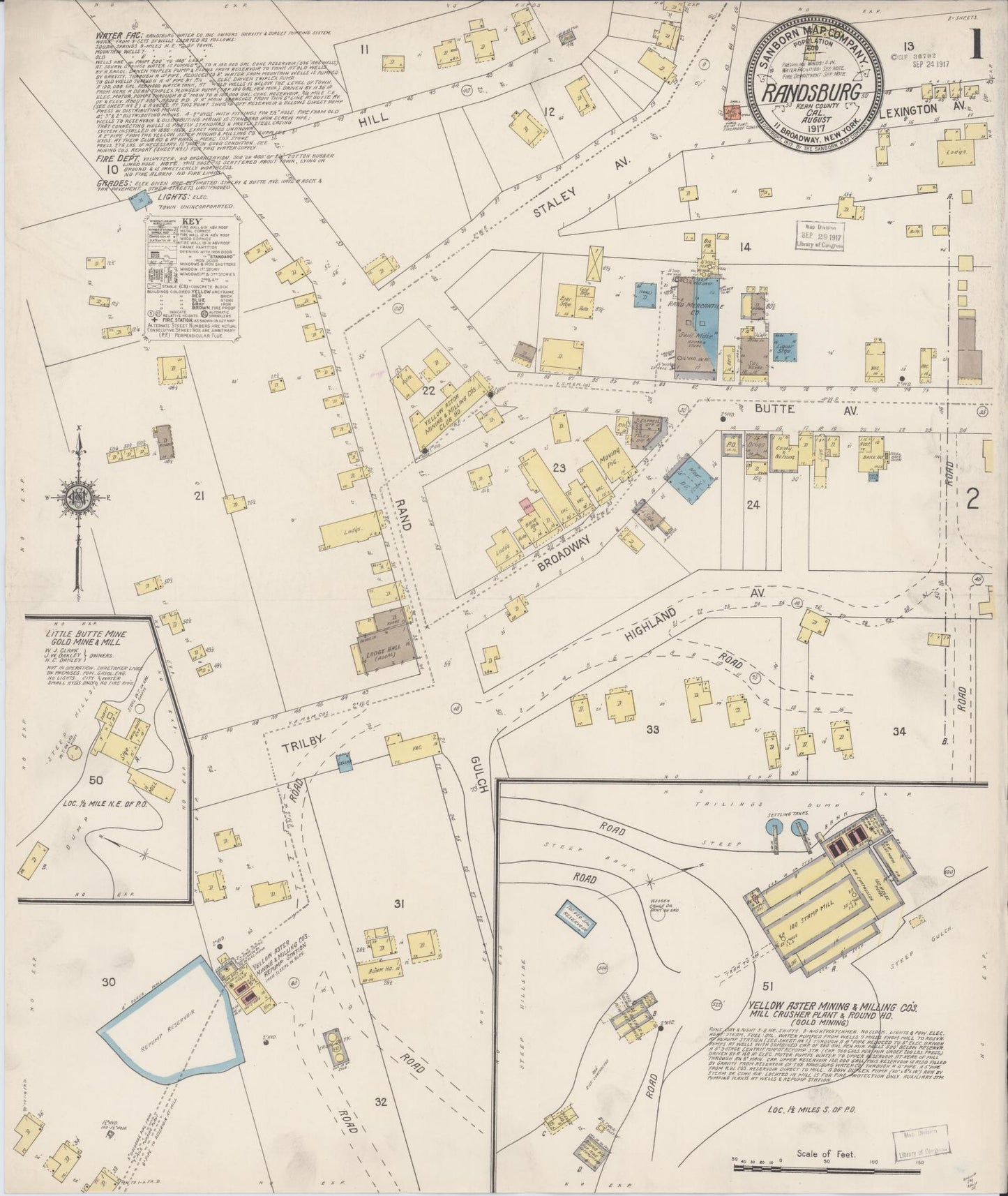 Sanborn Fire Insurance Map from Randsburg, Kern County, California. (1917) – Historic Sanborn Fire Insurance Map Print