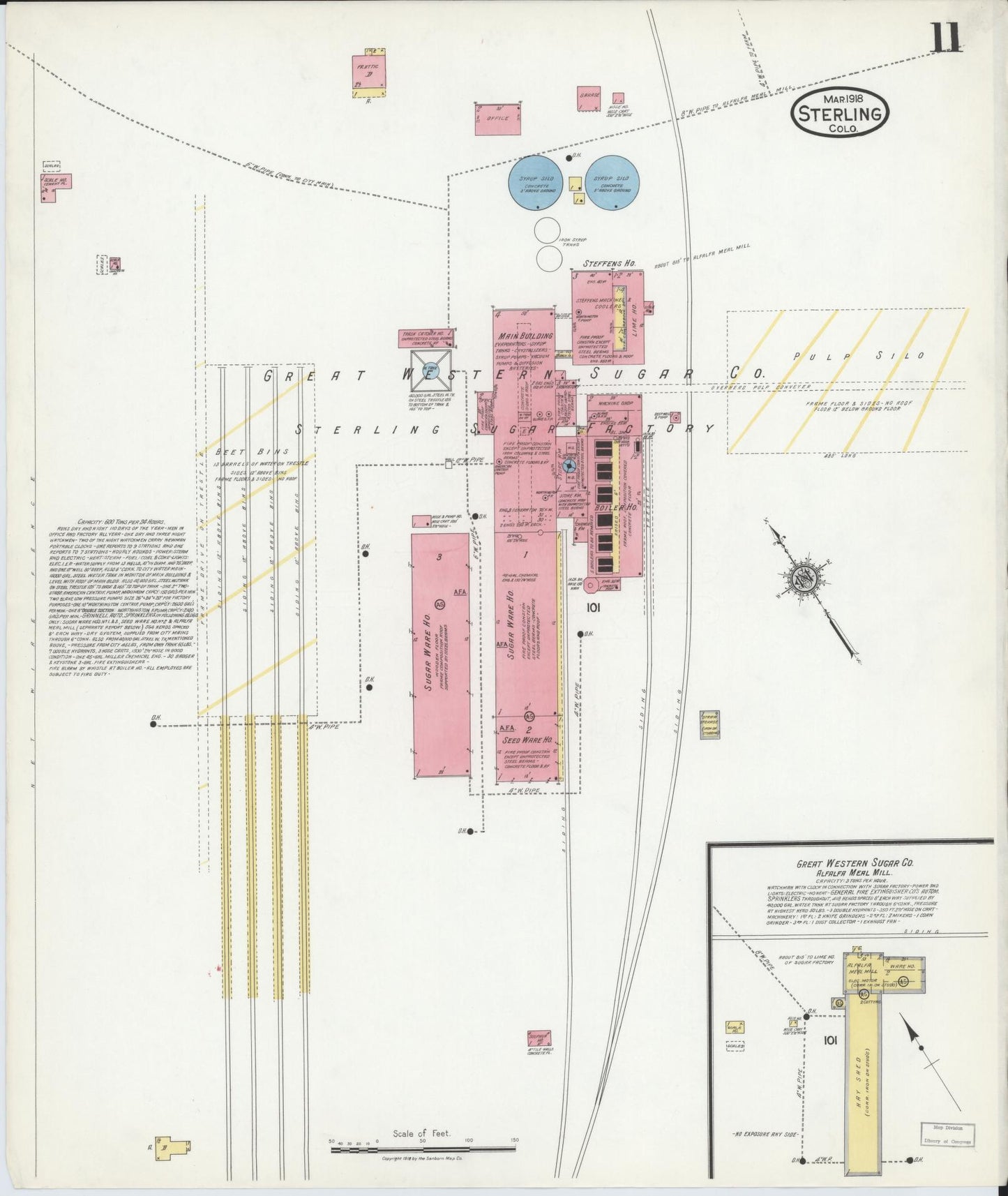 Sanborn Fire Insurance Map from Sterling, Logan County, Colorado (1918), Sheet #0011 - Complete Map Set gallery image, historic Sanborn map, vintage wall art, Colorado Colorado