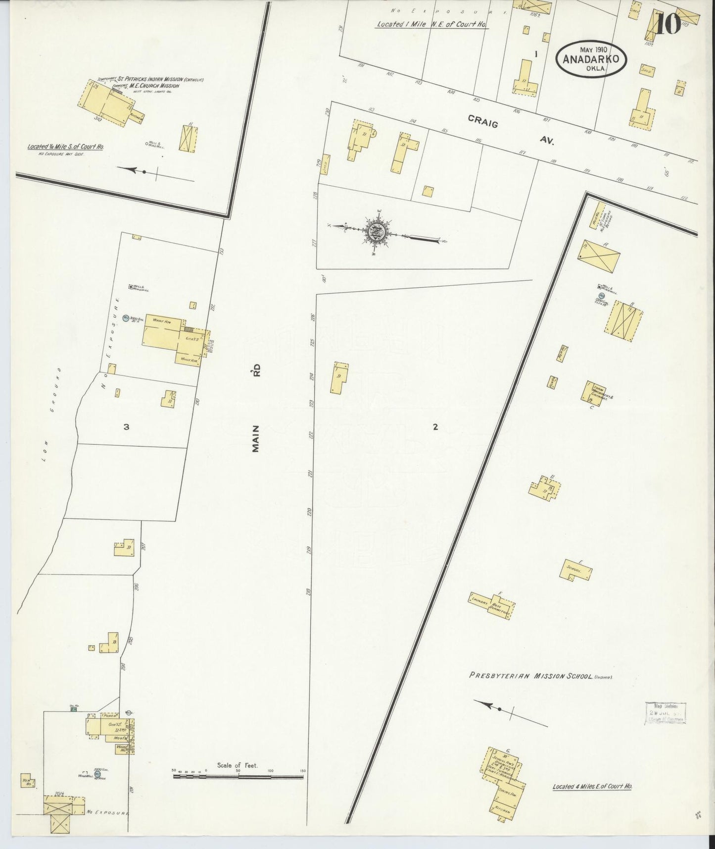 Sanborn Fire Insurance Map from Anadarko, Caddo County, Oklahoma (1910), Sheet #0010 - Historic Sanborn Fire Insurance Map Print, vintage old map wall art, antique decor, genealogy gift, Oklahoma Oklahoma map