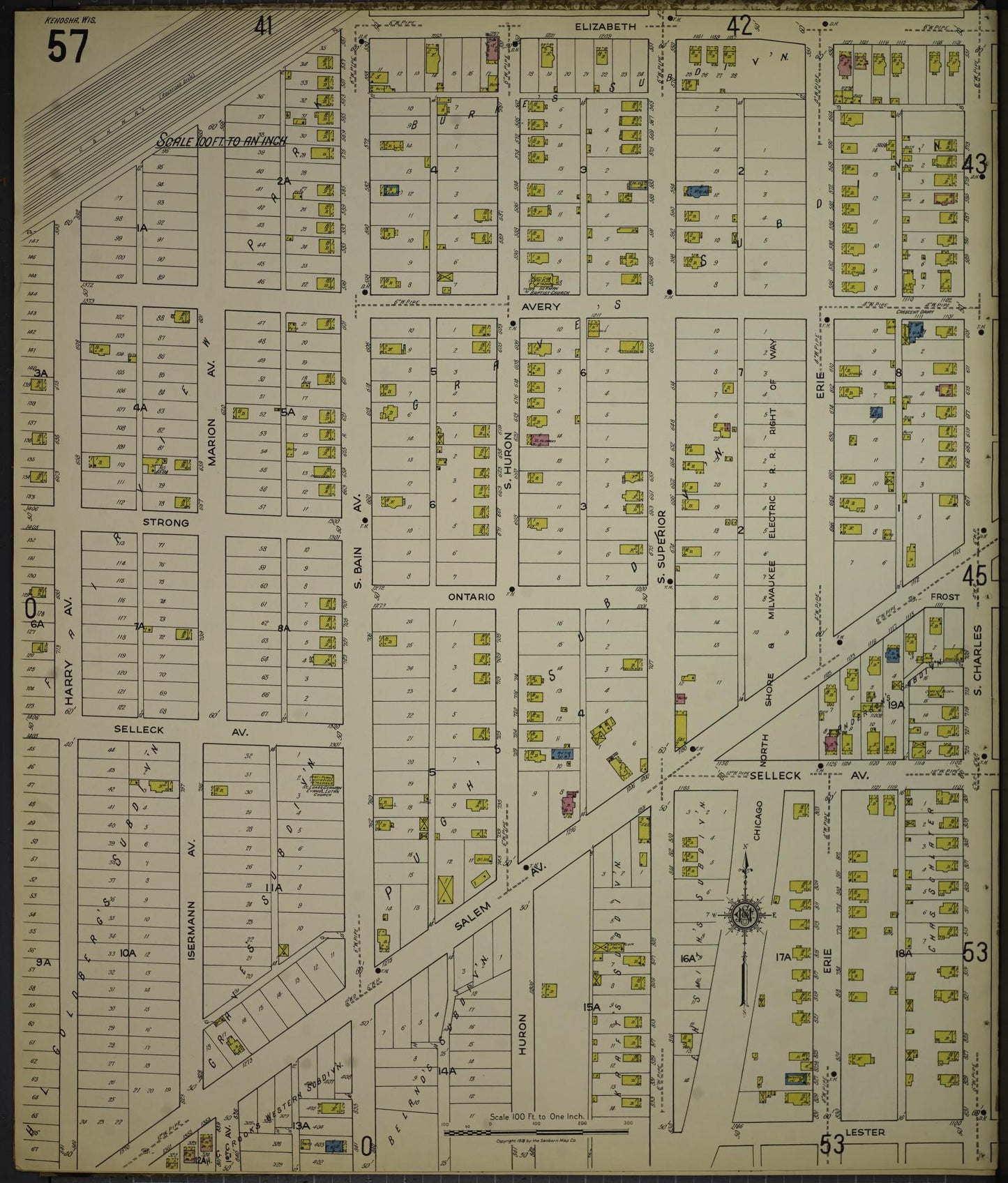 Sanborn Fire Insurance Map from Kenosha, Kenosha County, Wisconsin. (1918), Sheet 61