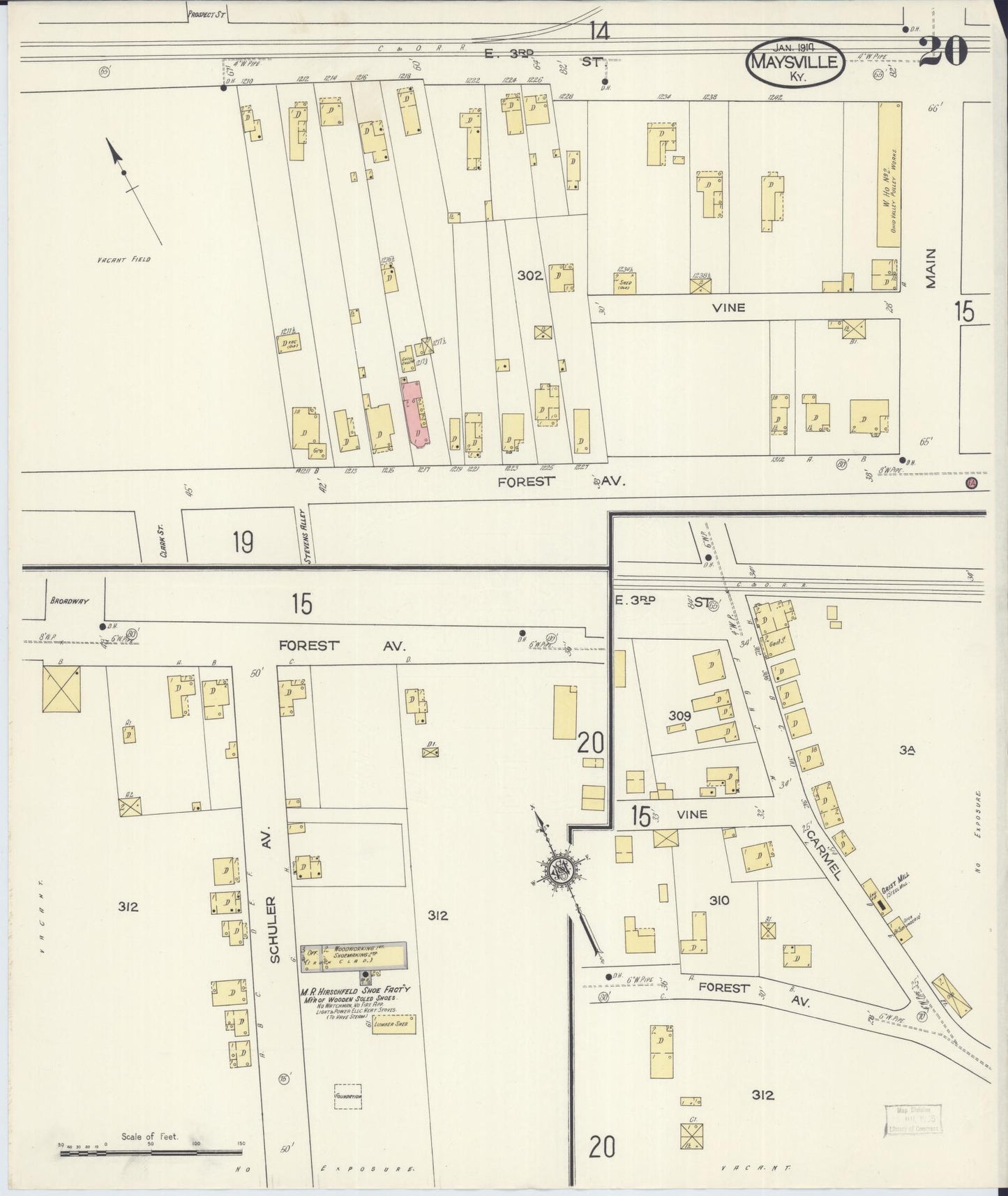 Sanborn Fire Insurance Map from Maysville, Mason County, Kentucky (1914), Sheet #0020 - Historic Sanborn Fire Insurance Map Print, vintage old map wall art, antique decor, genealogy gift, Kentucky Kentucky map