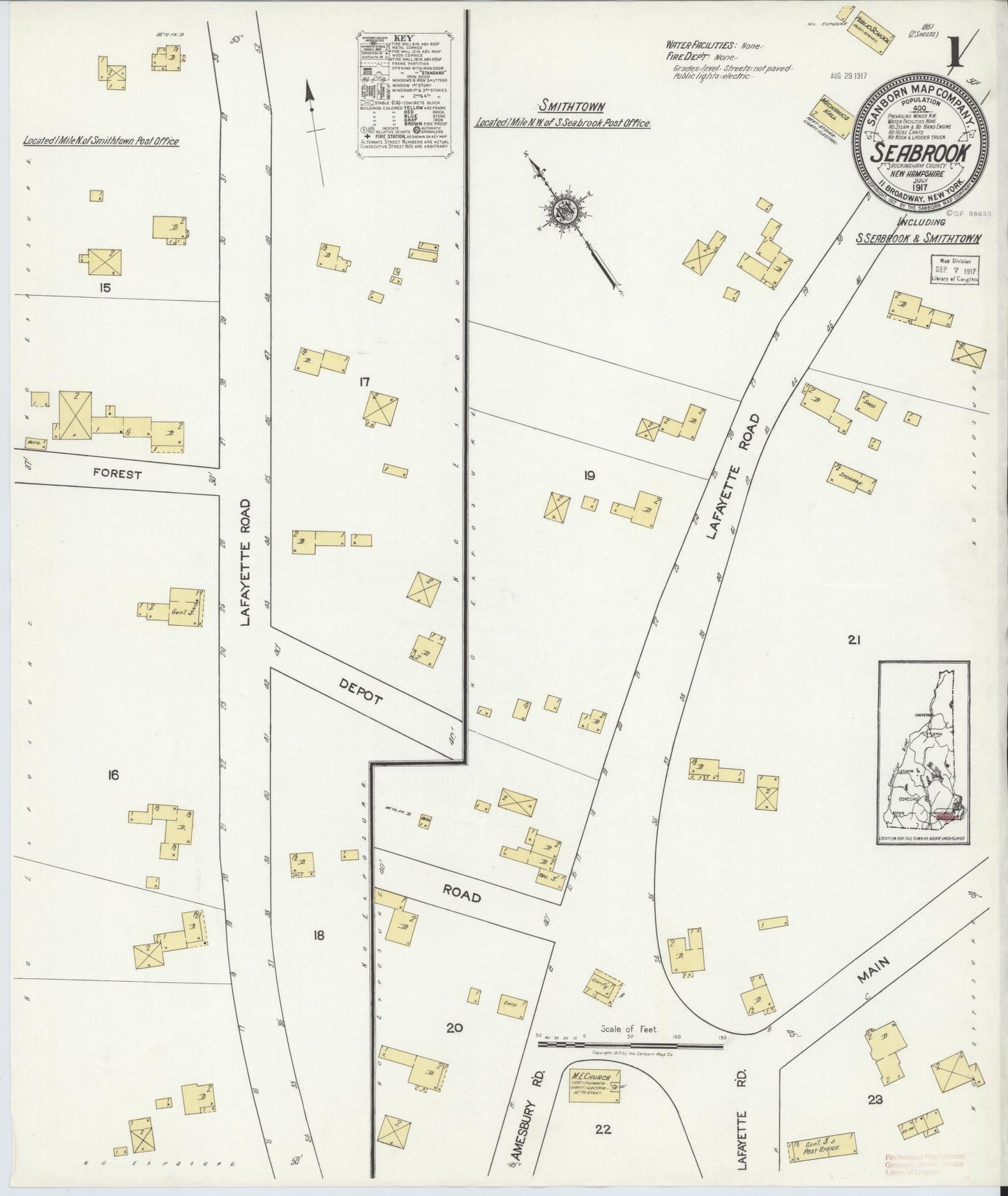 Sanborn Fire Insurance Map from Seabrook, Rockingham County, New Hampshire. (1917) – Historic Sanborn Fire Insurance Map Print