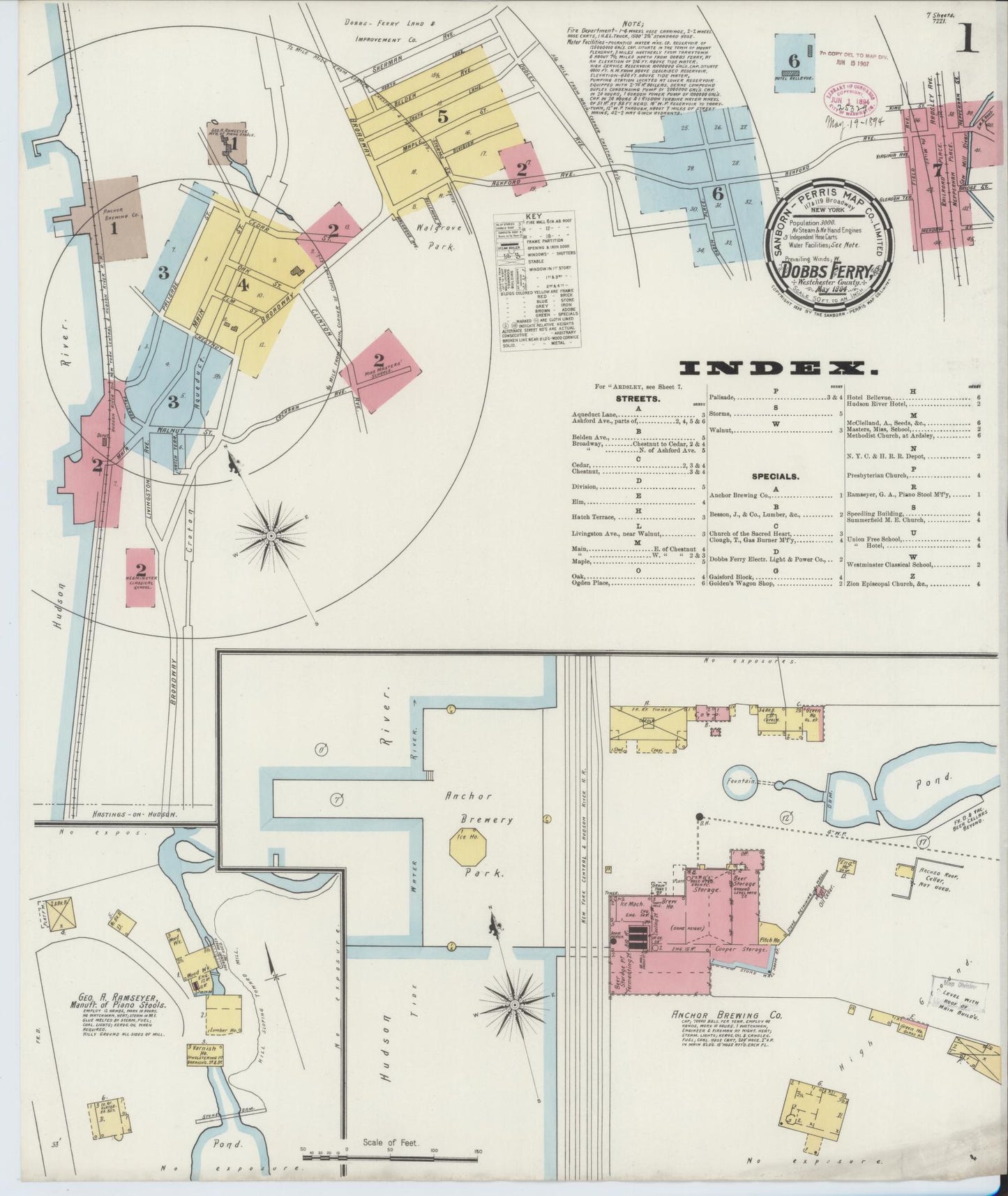 Sanborn Fire Insurance Map from Dobbs Ferry, Westchester County, New York. (1894) – Historic Sanborn Fire Insurance Map Print