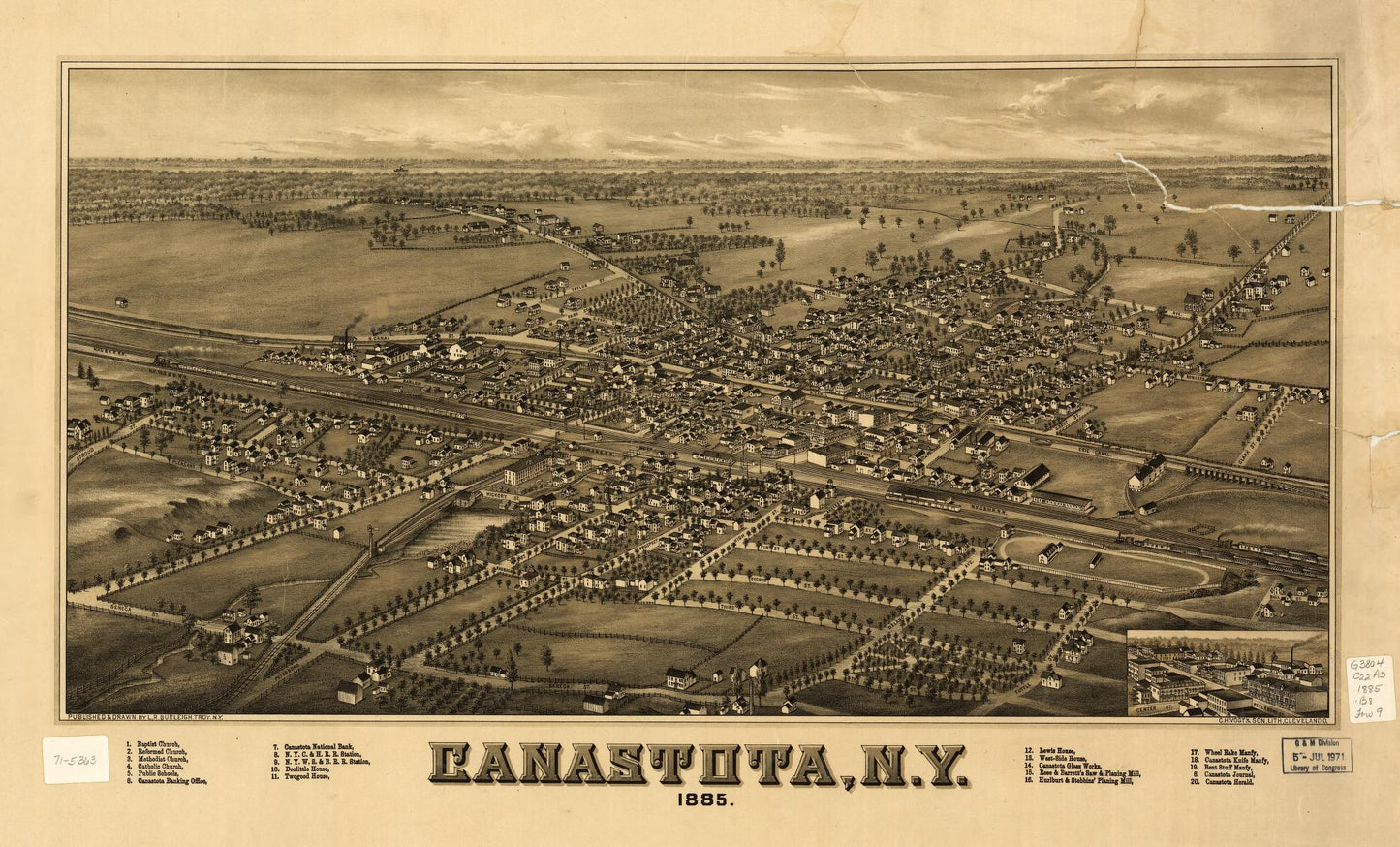Canastota, N.Y. 1885. (1885) – Historic Bird’s-Eye View Panorama Print