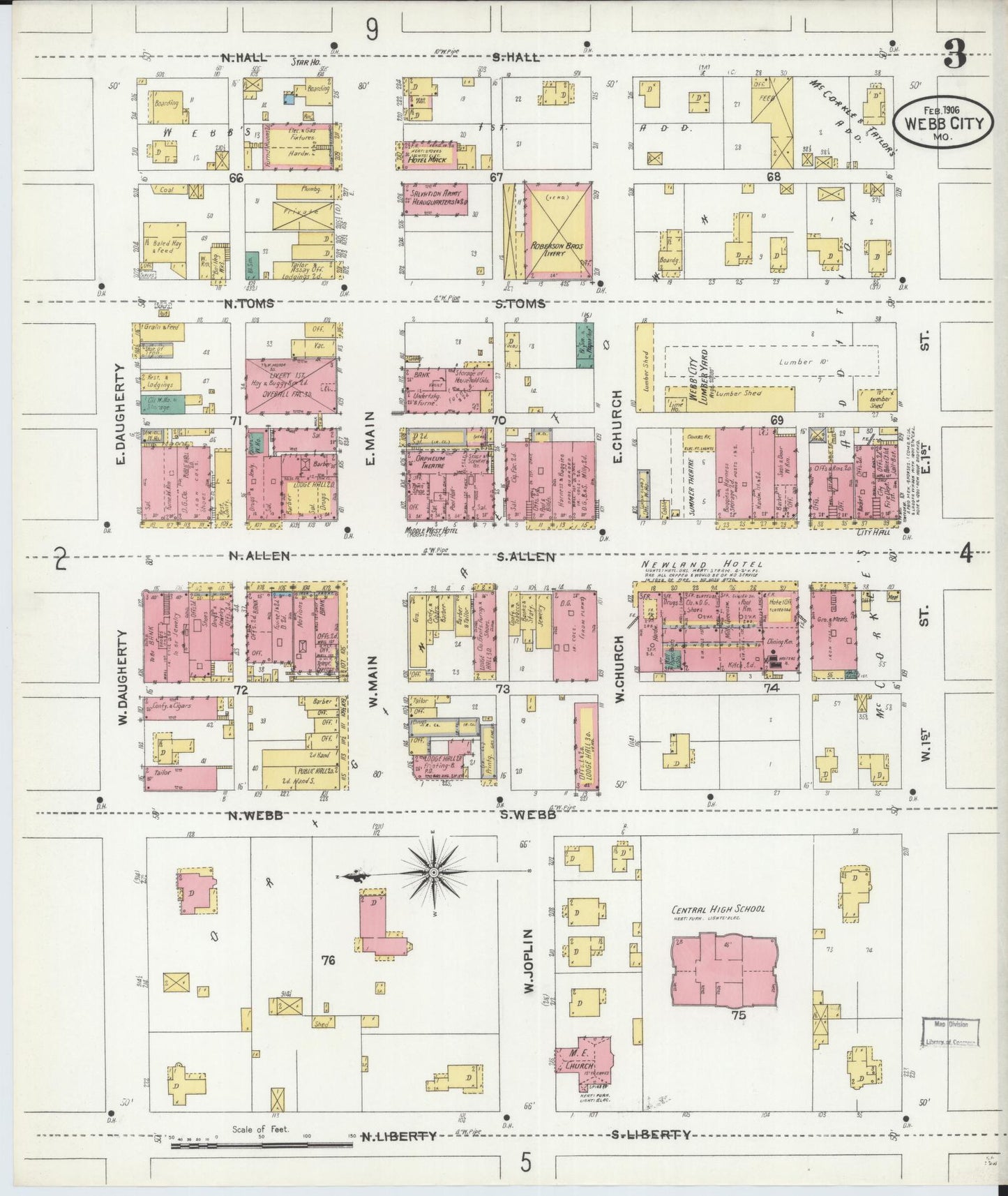 Sanborn Fire Insurance Map from Webb City, Jasper County, Missouri (1906), Sheet #0003 - Historic Sanborn Fire Insurance Map Print, vintage old map wall art, antique decor, genealogy gift, Missouri Missouri map