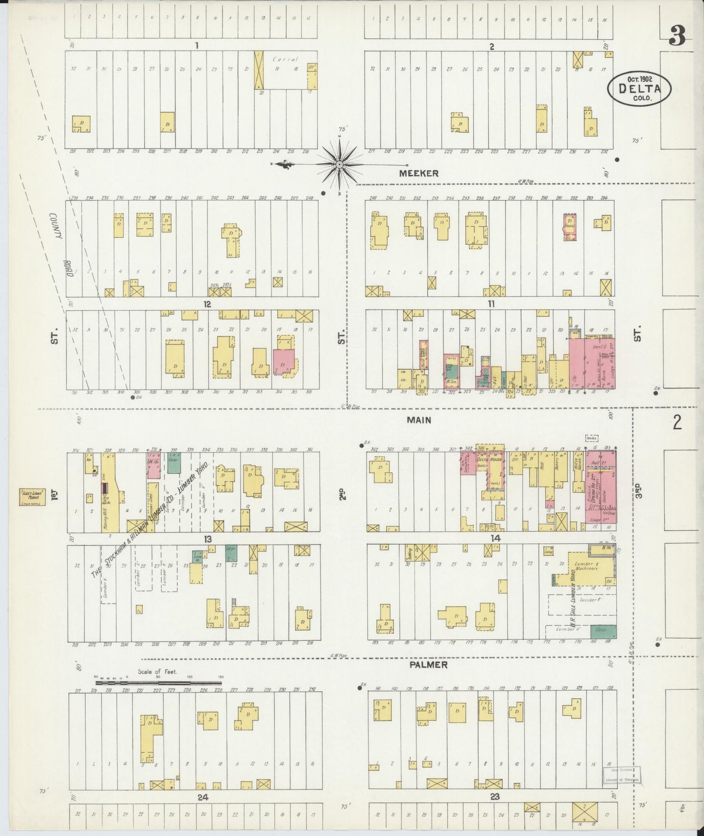 Sanborn Fire Insurance Map from Delta, Delta County, Colorado (1902), Sheet #0003 - Complete Map Set gallery image, historic Sanborn map, vintage wall art, Colorado Colorado