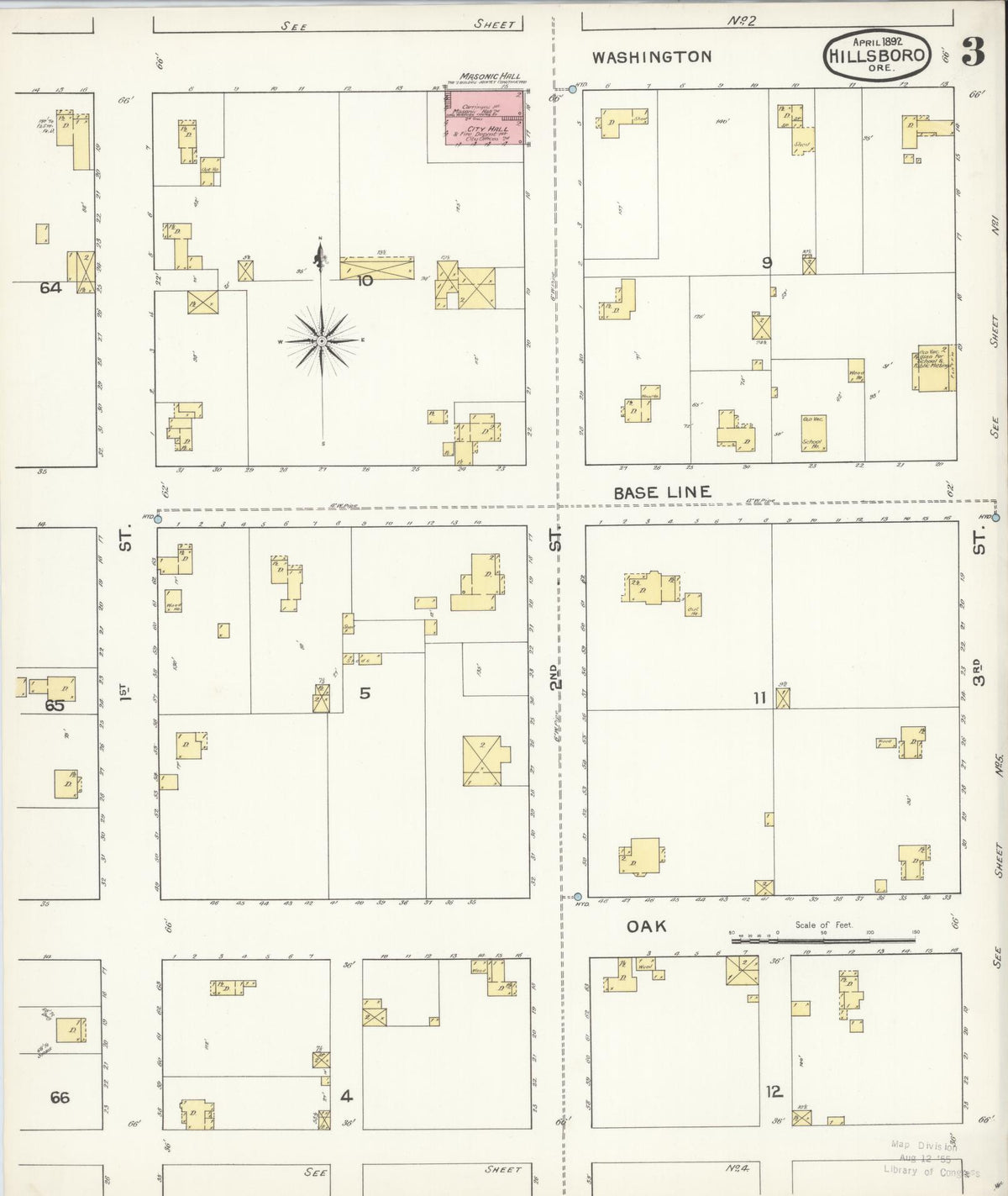 Sanborn Fire Insurance Map from Hillsboro, Washington County, Oregon (1892), Sheet #0003