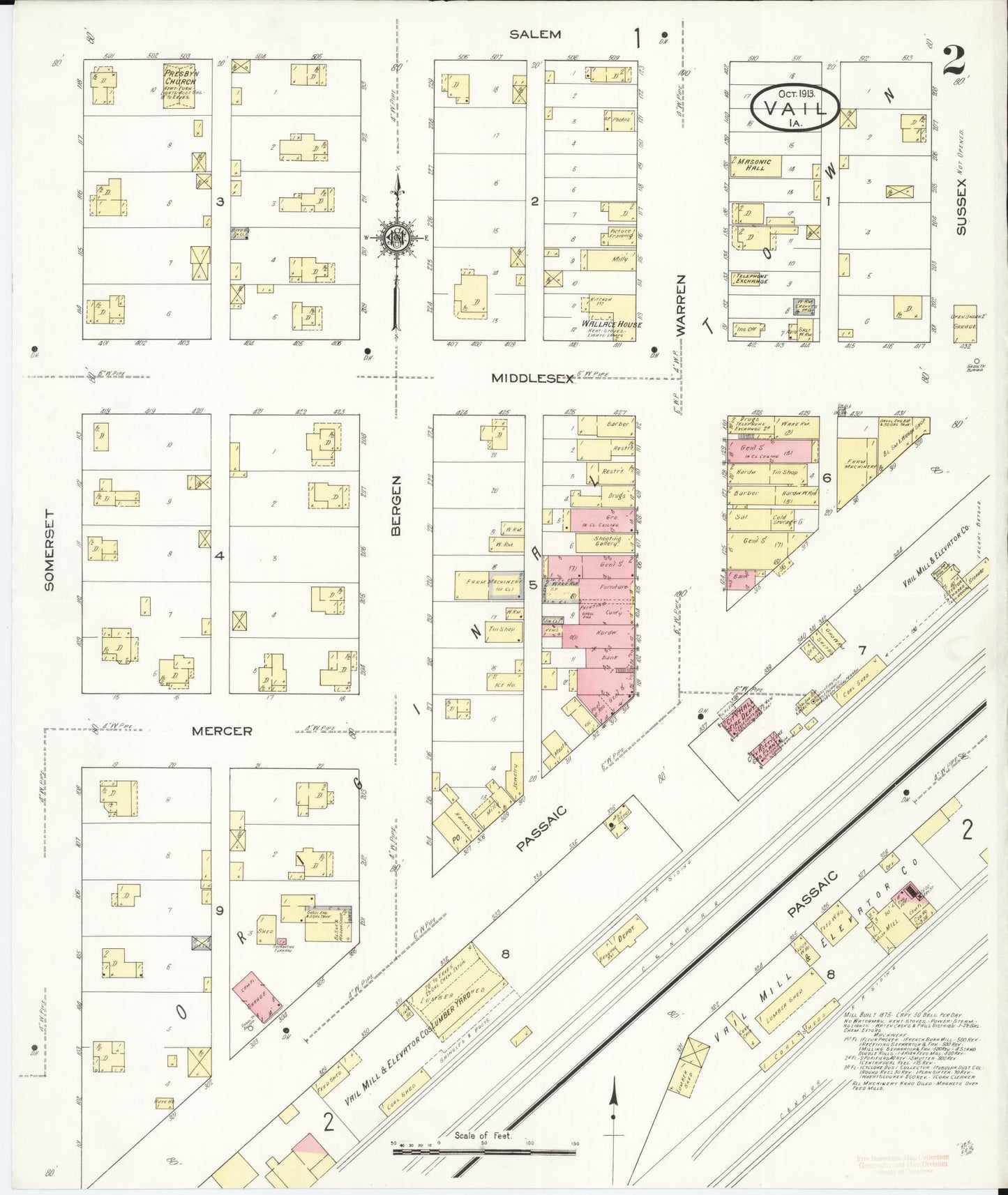 Sanborn Fire Insurance Map from Vail, Crawford County, Iowa (1913), Sheet #0002 - Historic Sanborn Fire Insurance Map Print
