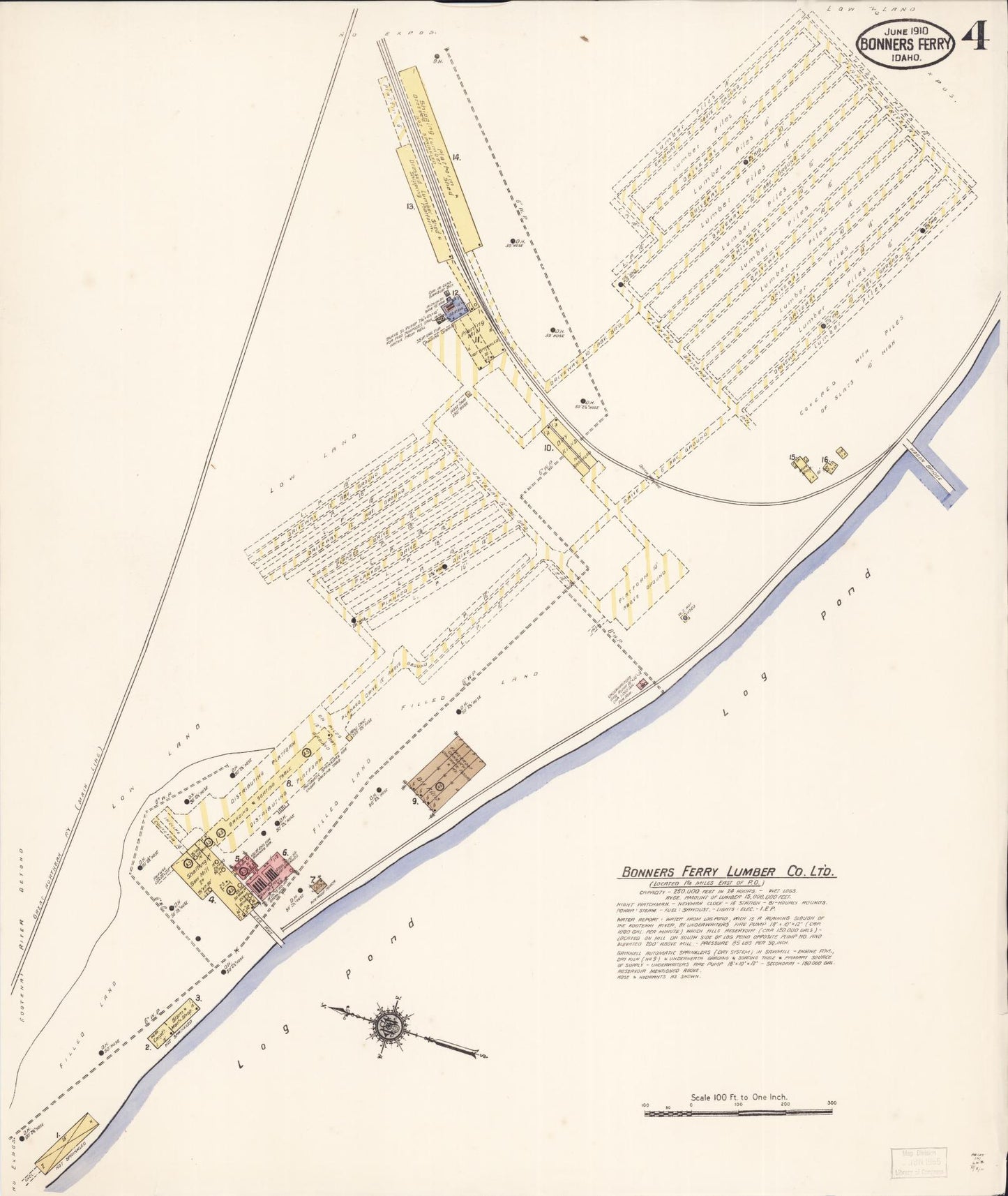 Sanborn Fire Insurance Map from Bonners Ferry, Boundary County, Idaho (1910), Sheet #0004 - Complete Map Set gallery image, historic Sanborn map, vintage wall art, Idaho Idaho