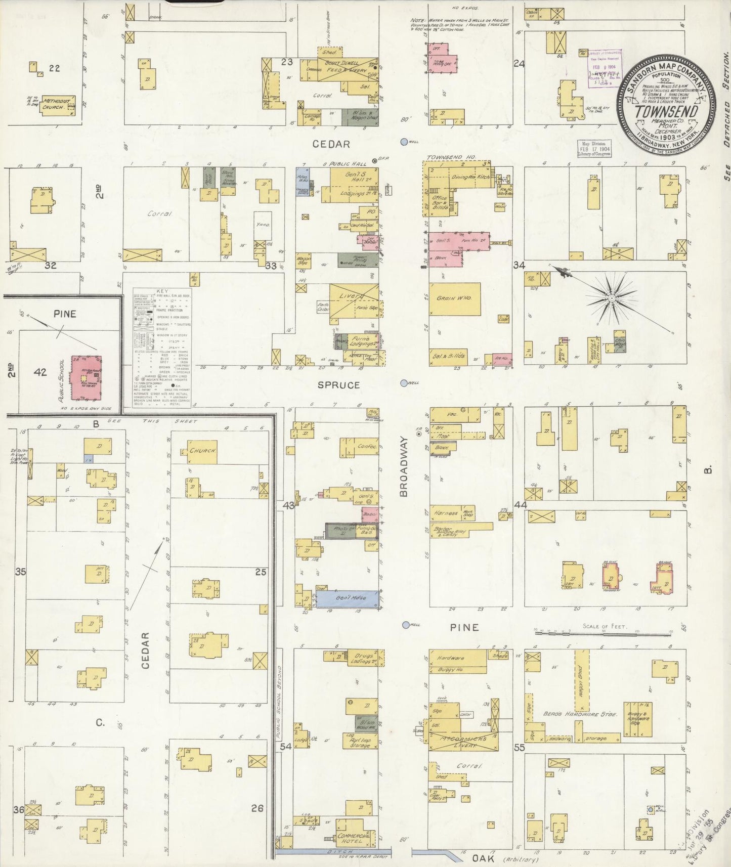 Sanborn Fire Insurance Map from Townsend, Broadwater County, Montana (1903), Sheet #0001 - Historic Sanborn Fire Insurance Map Print, vintage old map wall art, antique decor, genealogy gift, Montana Montana map