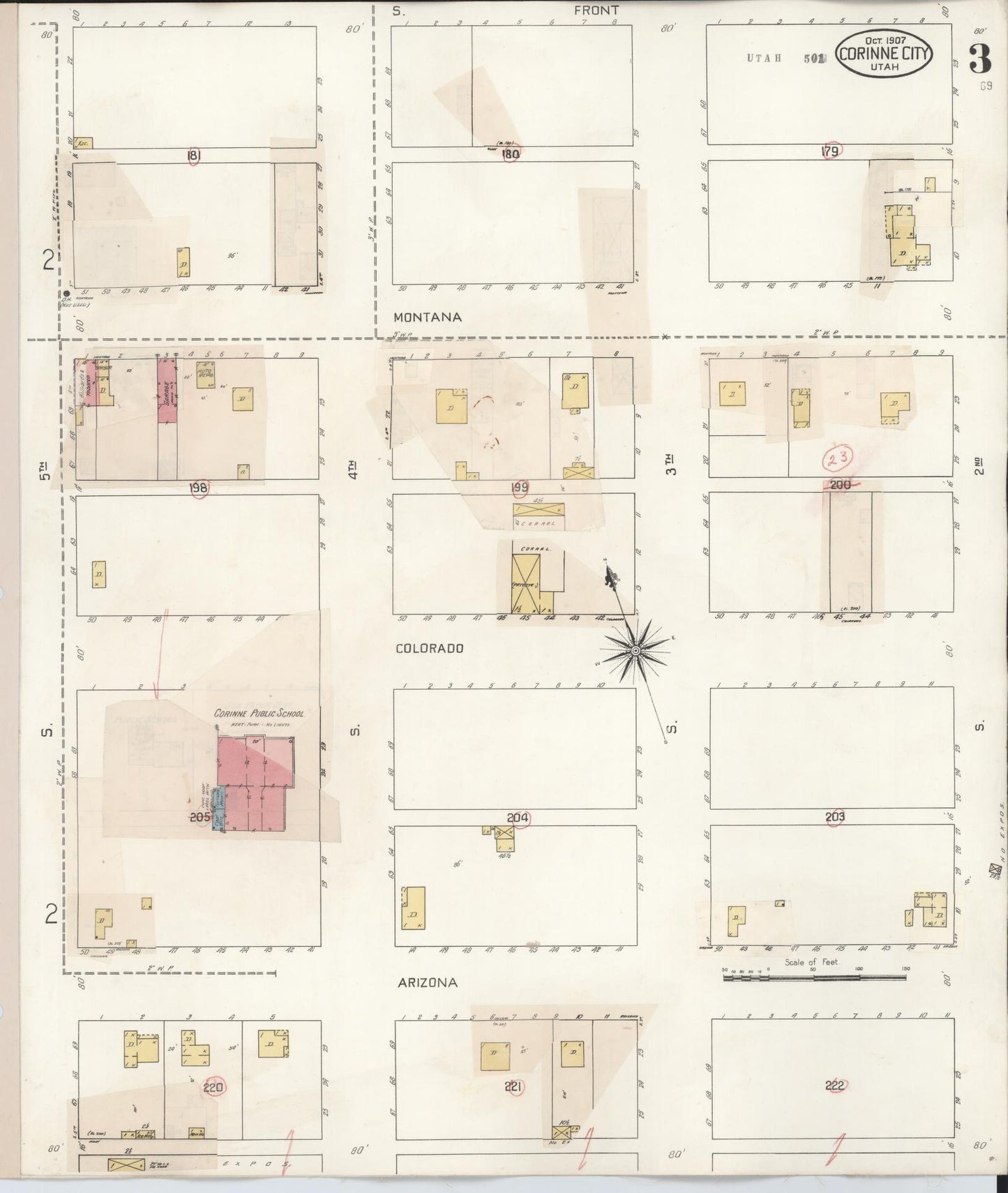 Sanborn Fire Insurance Map from Corinne, Box Elder County, Utah (1930), Sheet #0003 - Historic Sanborn Fire Insurance Map Print, vintage old map wall art, antique decor, genealogy gift, Utah Utah map