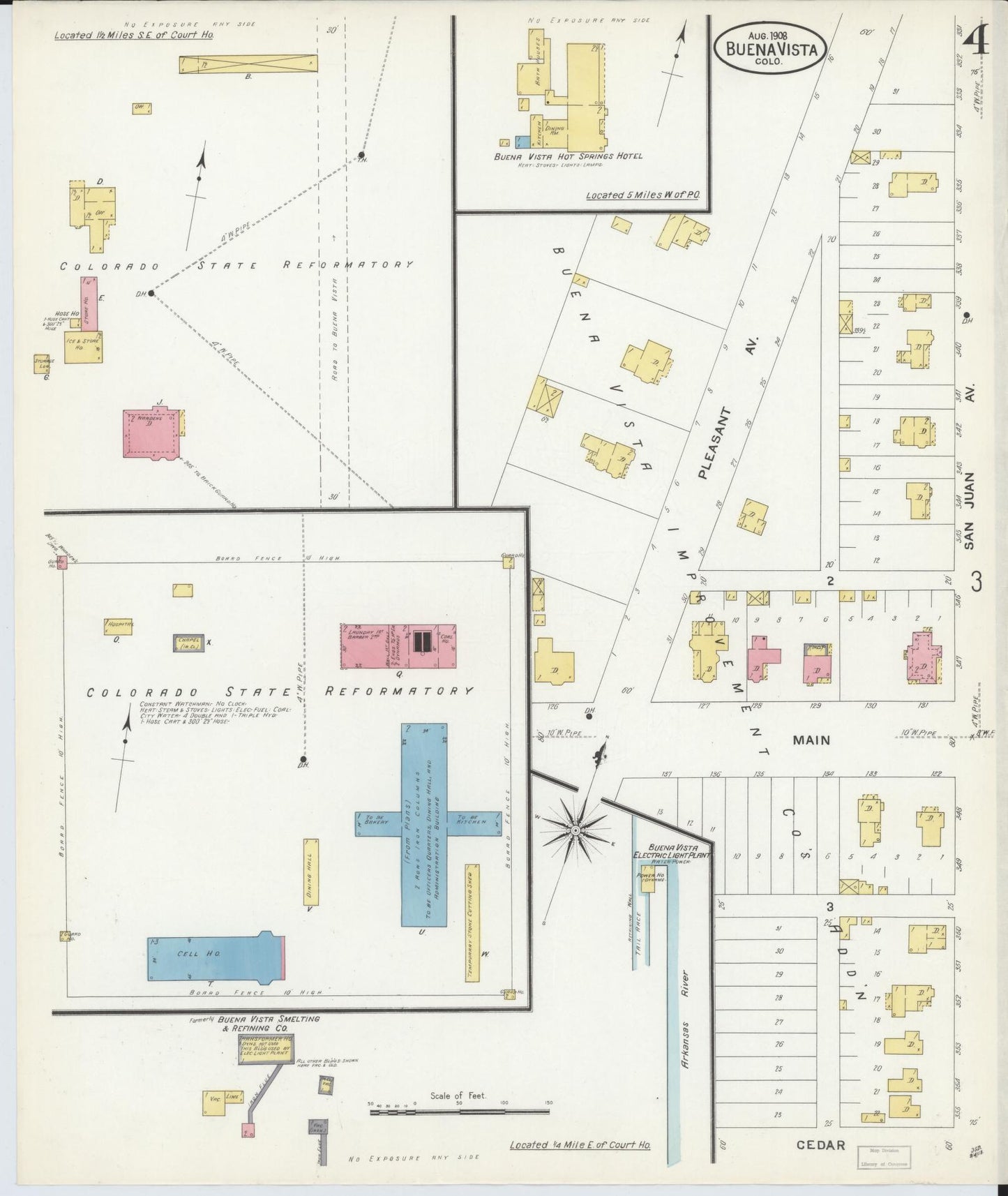 Sanborn Fire Insurance Map from Buena Vista, Chaffee County, Colorado (1908), Sheet #0004 - Complete Map Set gallery image, historic Sanborn map, vintage wall art, Colorado Colorado