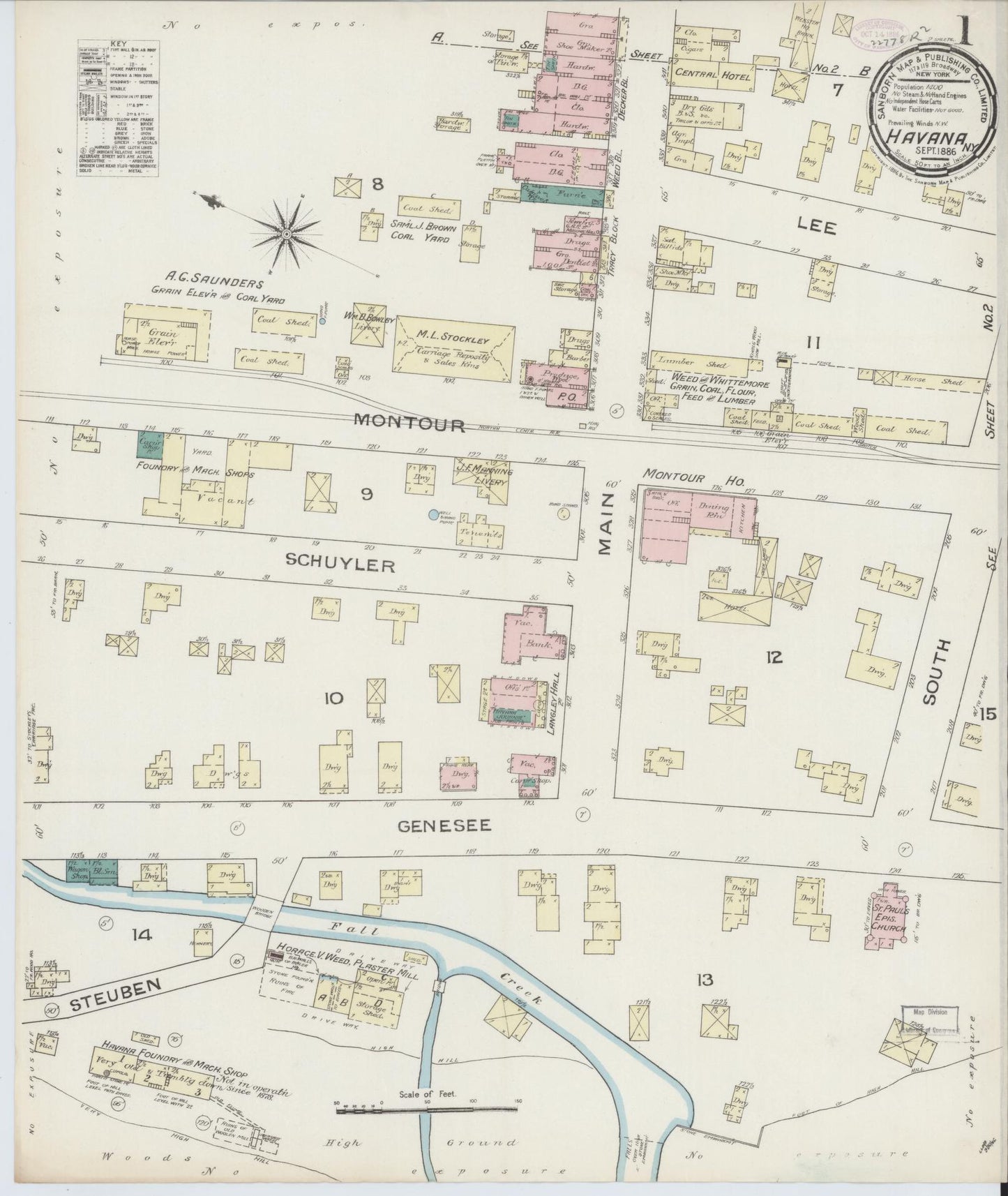 Sanborn Fire Insurance Map from Havana, Schuyler County, New York. (1886) – Historic Sanborn Fire Insurance Map Print