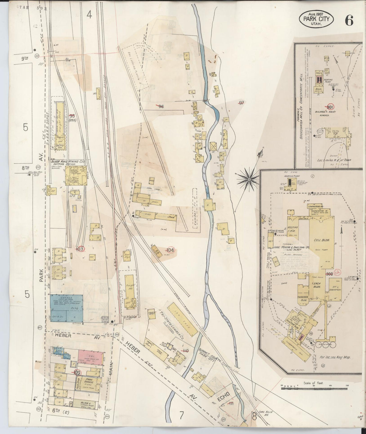 Sanborn Fire Insurance Map from Park City, Summit County, Utah (1940), Sheet #0006 - Historic Sanborn Fire Insurance Map Print, vintage old map wall art, antique decor, genealogy gift, Utah Utah map