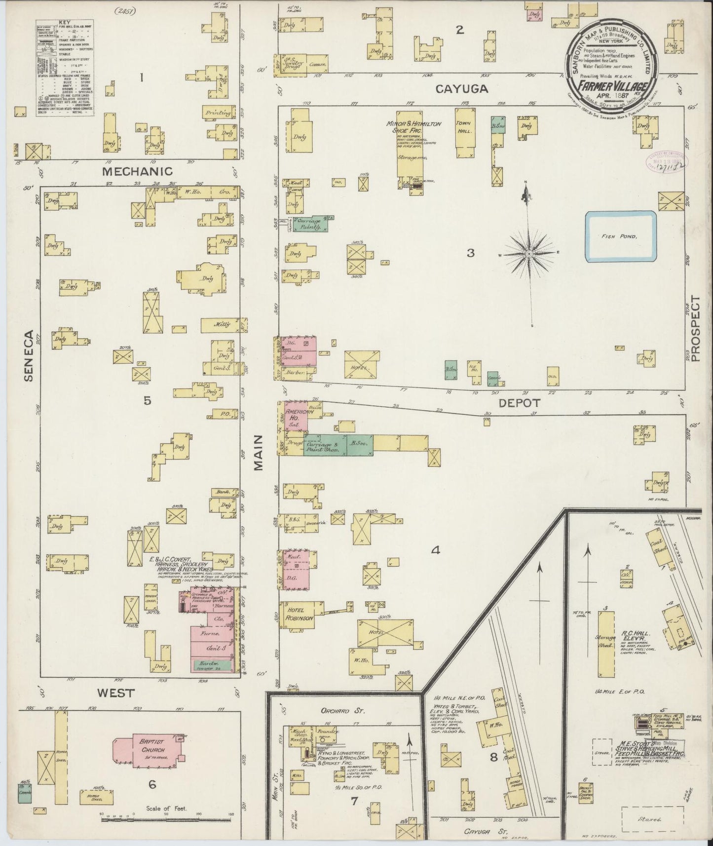 Sanborn Fire Insurance Map from Farmer, Seneca County, New York. (1887) – Historic Sanborn Fire Insurance Map Print