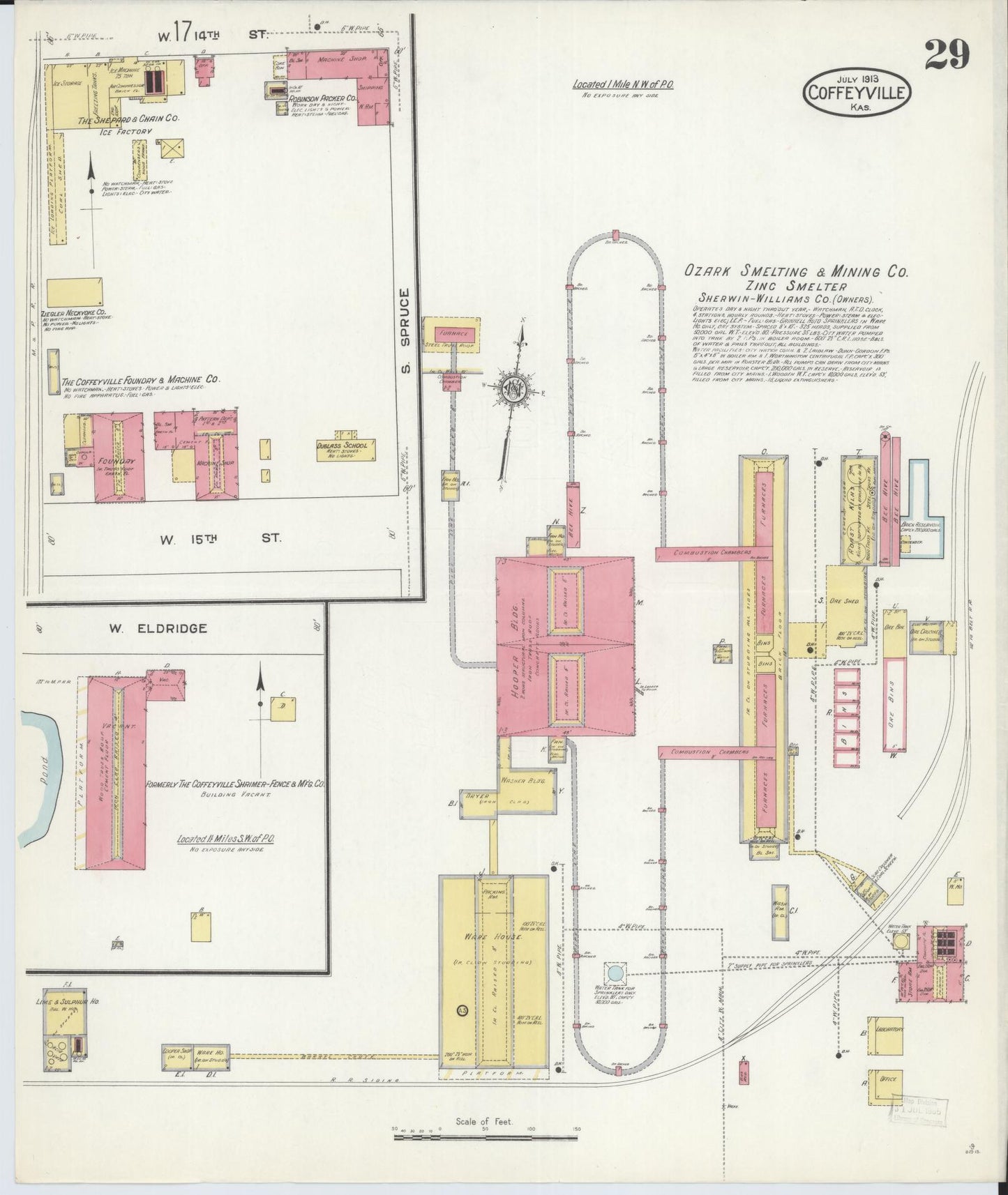 Sanborn Fire Insurance Map from Coffeyville, Montgomery County, Kansas (1913), Sheet #0029 - Complete Map Set gallery image, historic Sanborn map, vintage wall art, Kansas Kansas