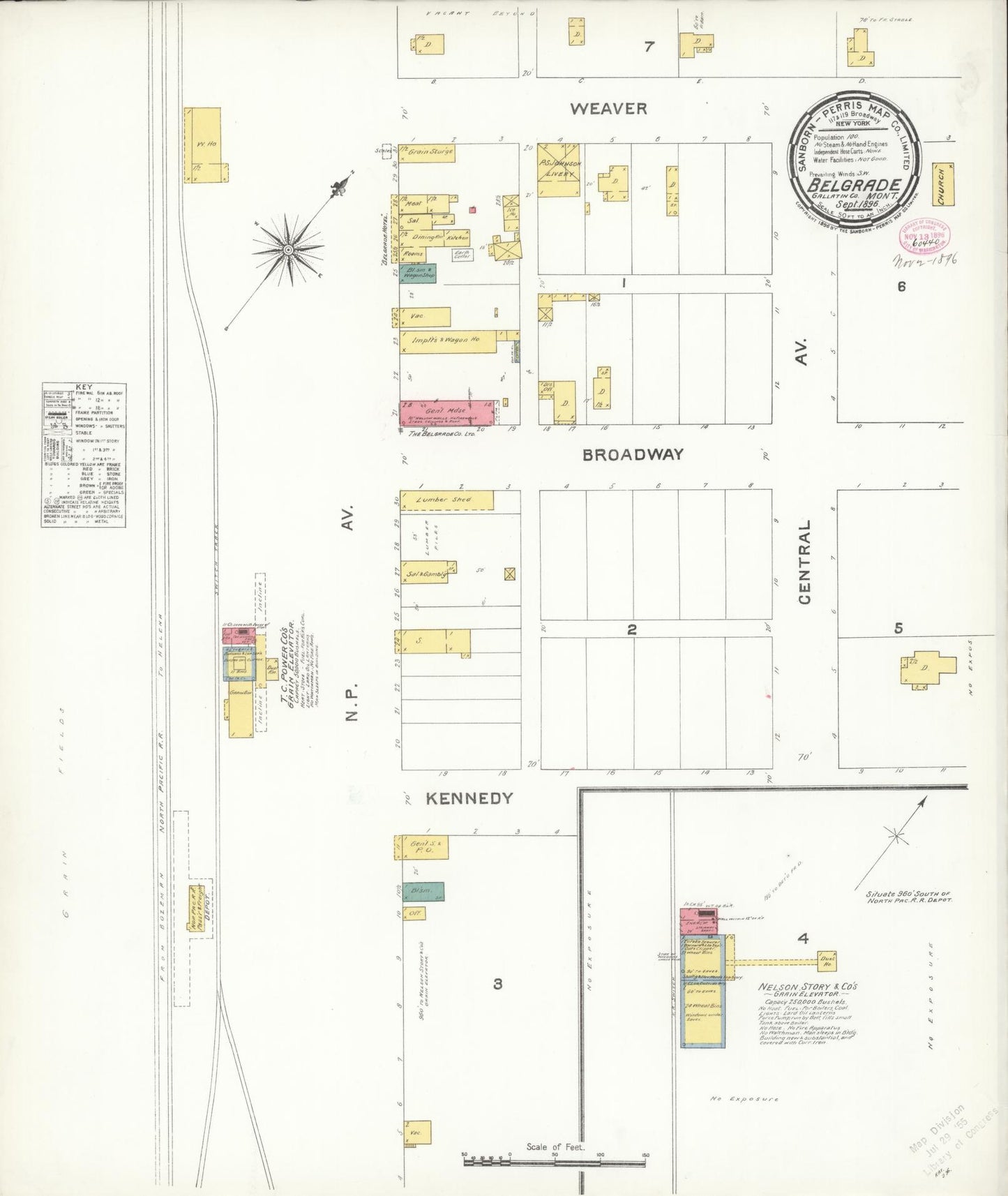 Sanborn Fire Insurance Map from Belgrade, Gallatin County, Montana (1896), Sheet #0001 - Historic Sanborn Fire Insurance Map Print, vintage old map wall art, antique decor, genealogy gift, Montana Montana map