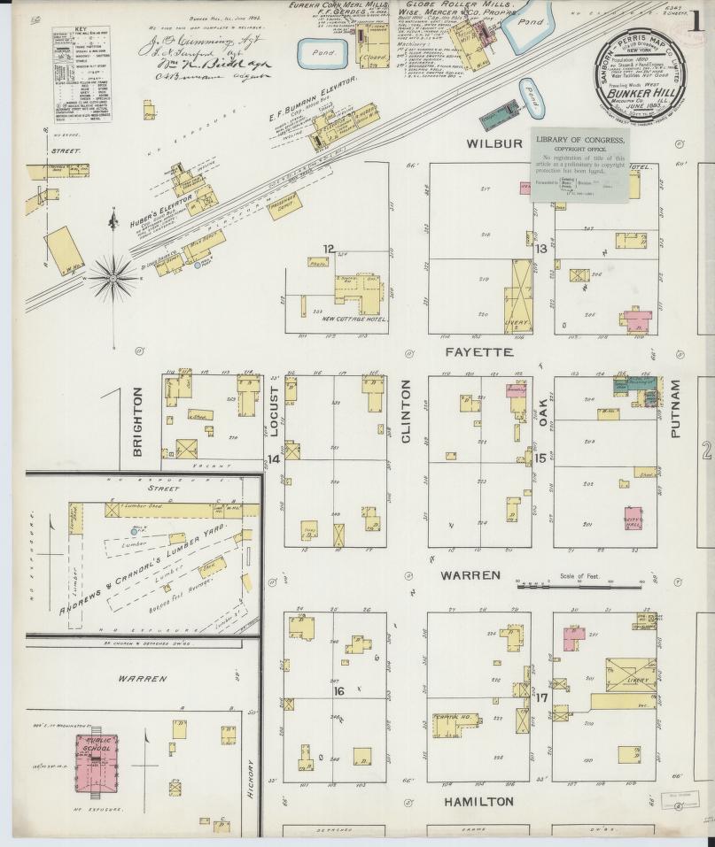 Sanborn Fire Insurance Map from Bunker Hill, Macoupin County, Illinois. (1893) – Map View