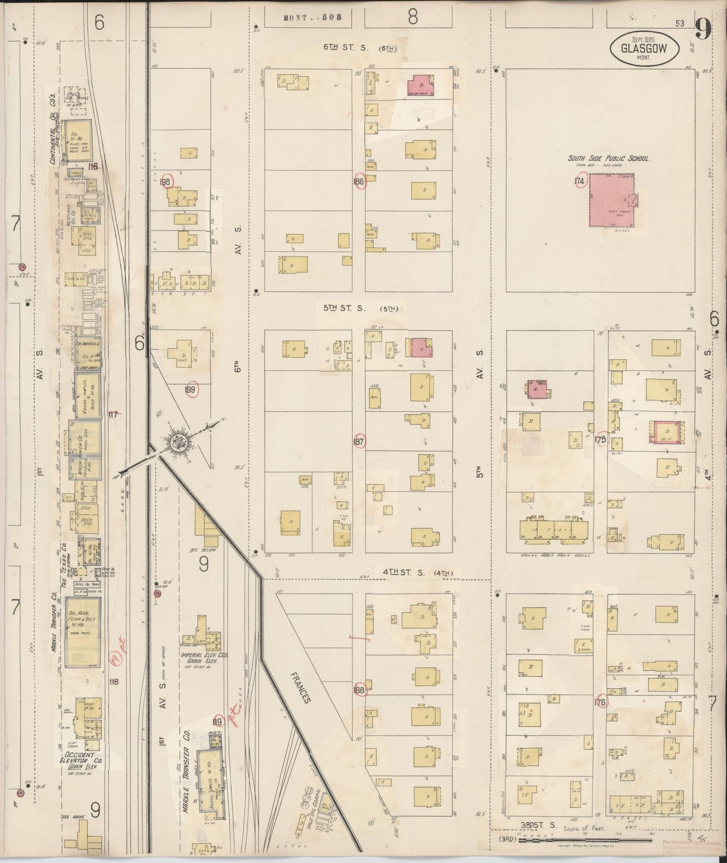 Sanborn Fire Insurance Map from Glasgow, Valley County, Montana (1937), Sheet #0009 - Complete Map Set gallery image, historic Sanborn map, vintage wall art, Montana Montana