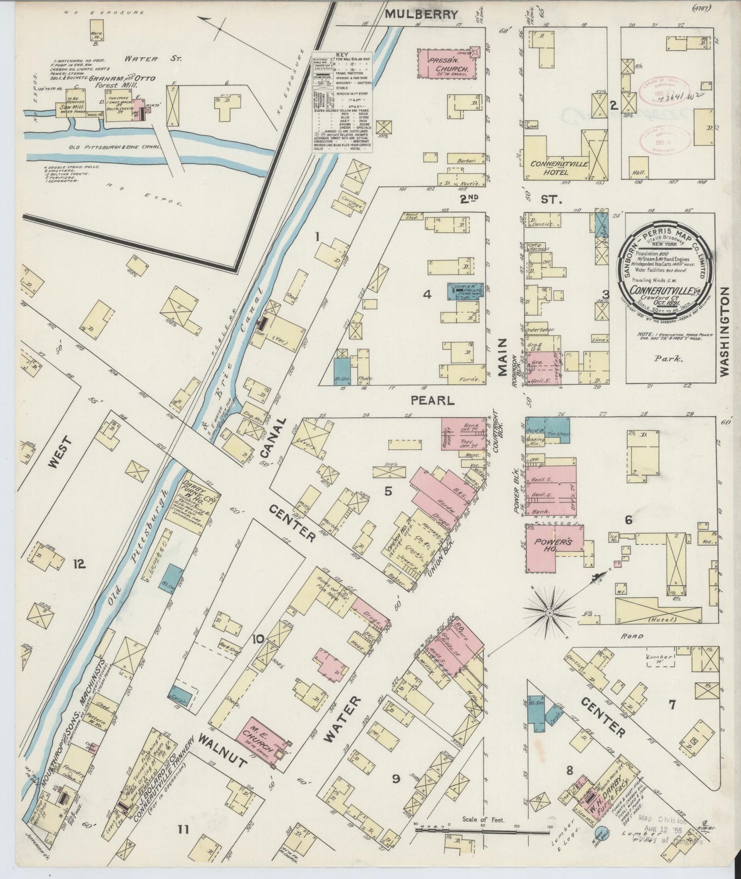 Sanborn Fire Insurance Map from Conneautville, Crawford County, Pennsylvania. (1891) – Historic Sanborn Fire Insurance Map Print