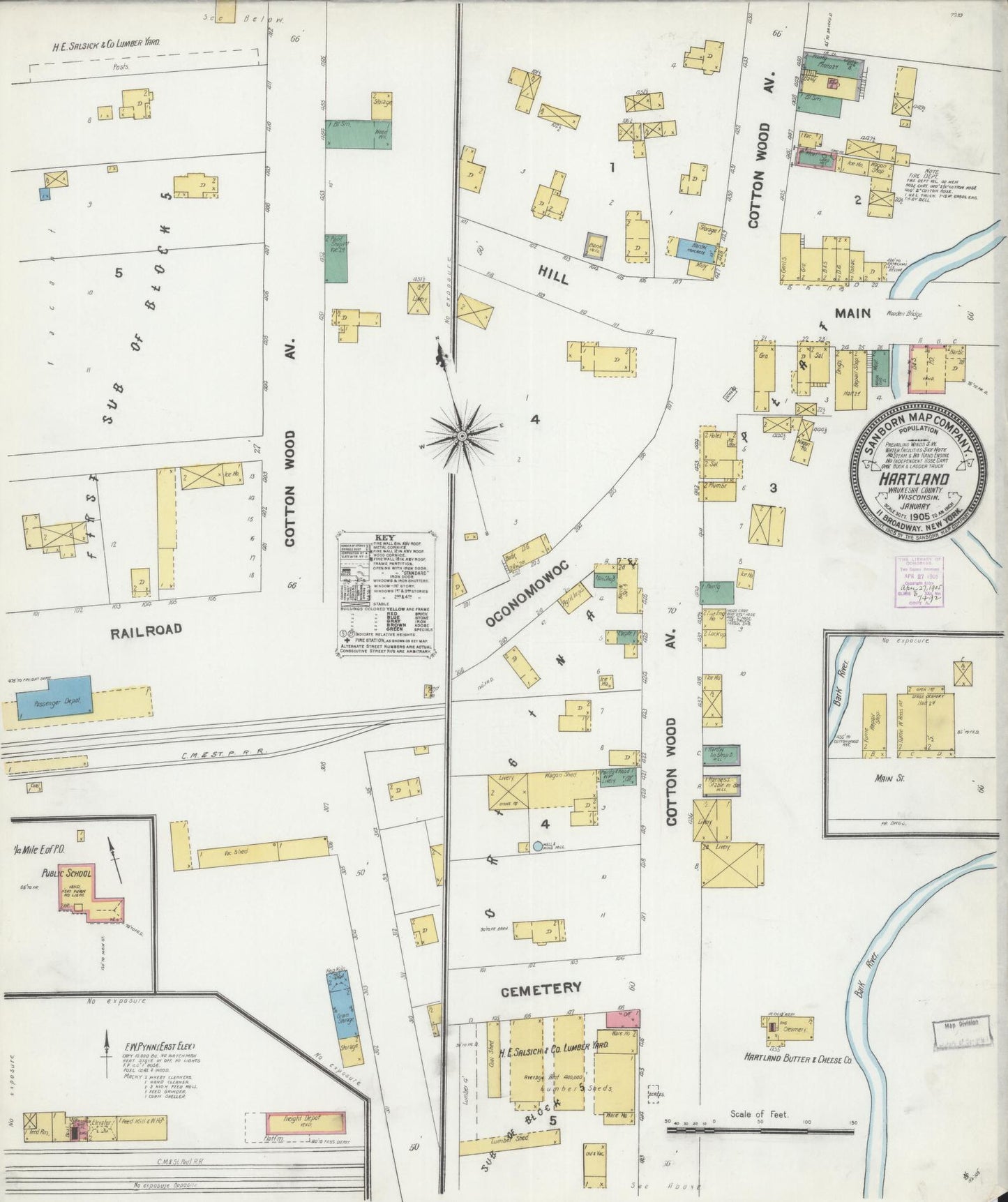 Hartland, Waukesha County, Wisconsin (1905) – Sanborn Fire Insurance Map – Map View