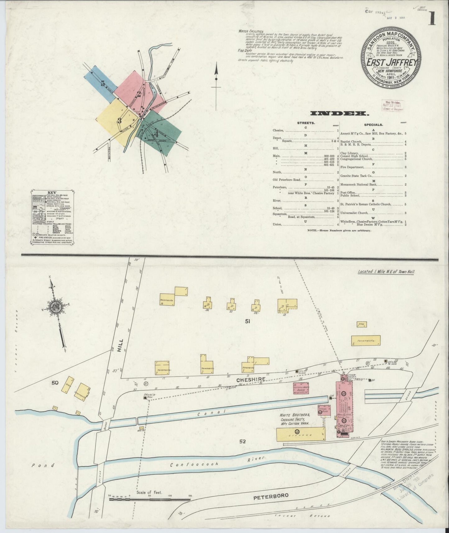 Sanborn Fire Insurance Map from East Jaffrey, Cheshire County, New Hampshire. (1911) – Historic Sanborn Fire Insurance Map Print