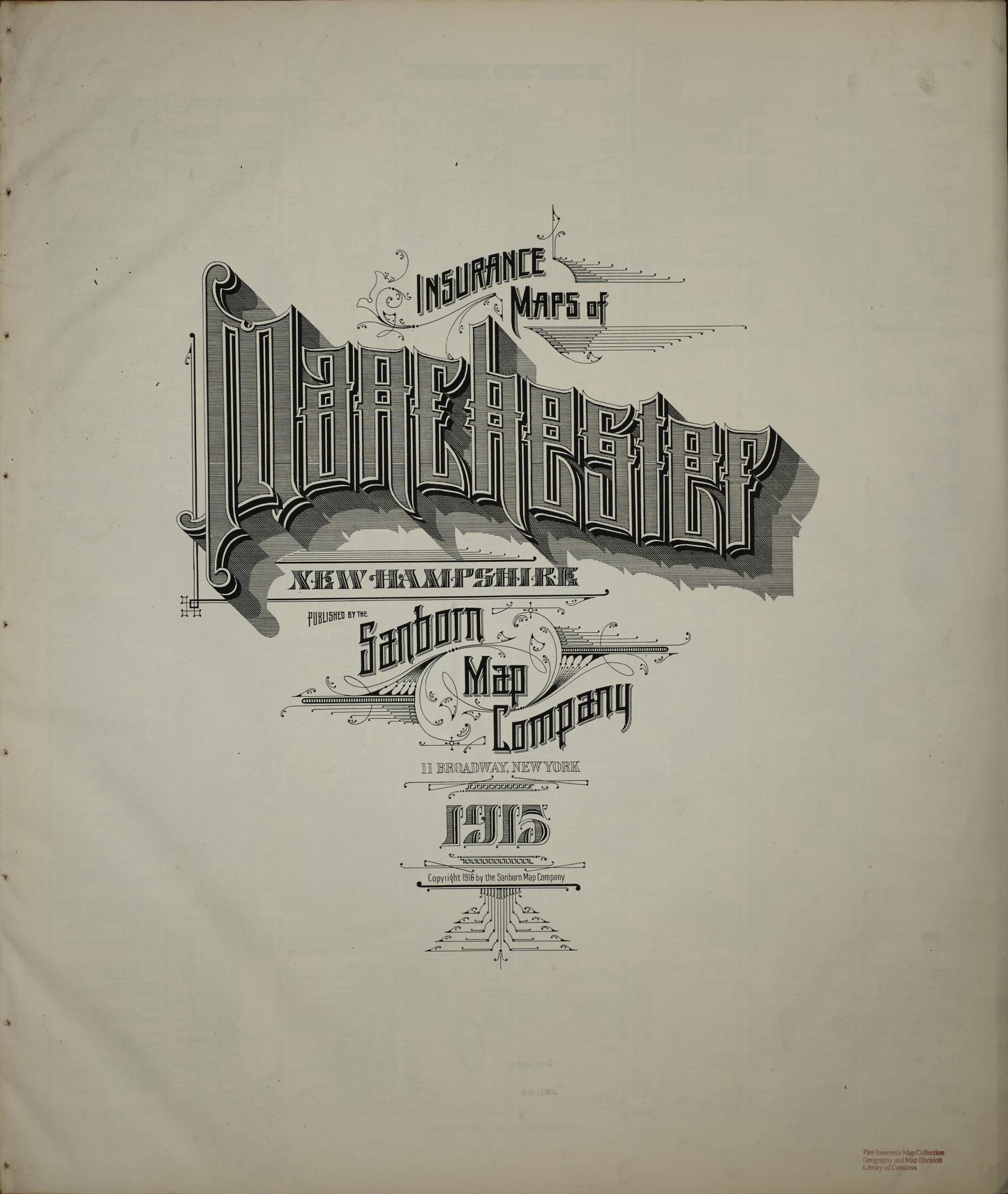 Sanborn Fire Insurance Map from Manchester, Hillsborough County, New Hampshire. (1915), Sheet 1 – Historic Sanborn Fire Insurance Map Print