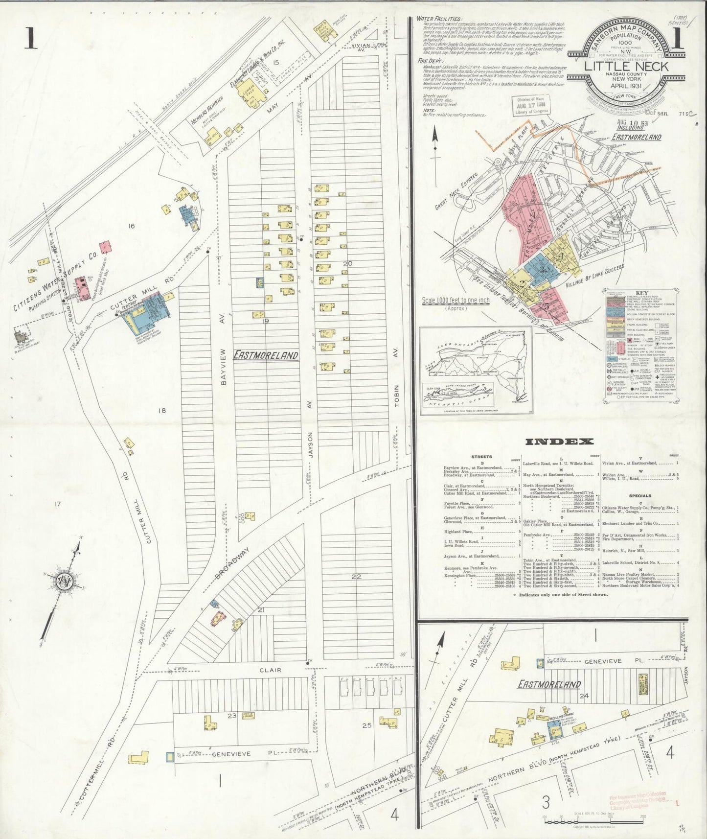 Sanborn Fire Insurance Map from Little Neck, Nassau County, New York. (1931) – Historic Sanborn Fire Insurance Map Print
