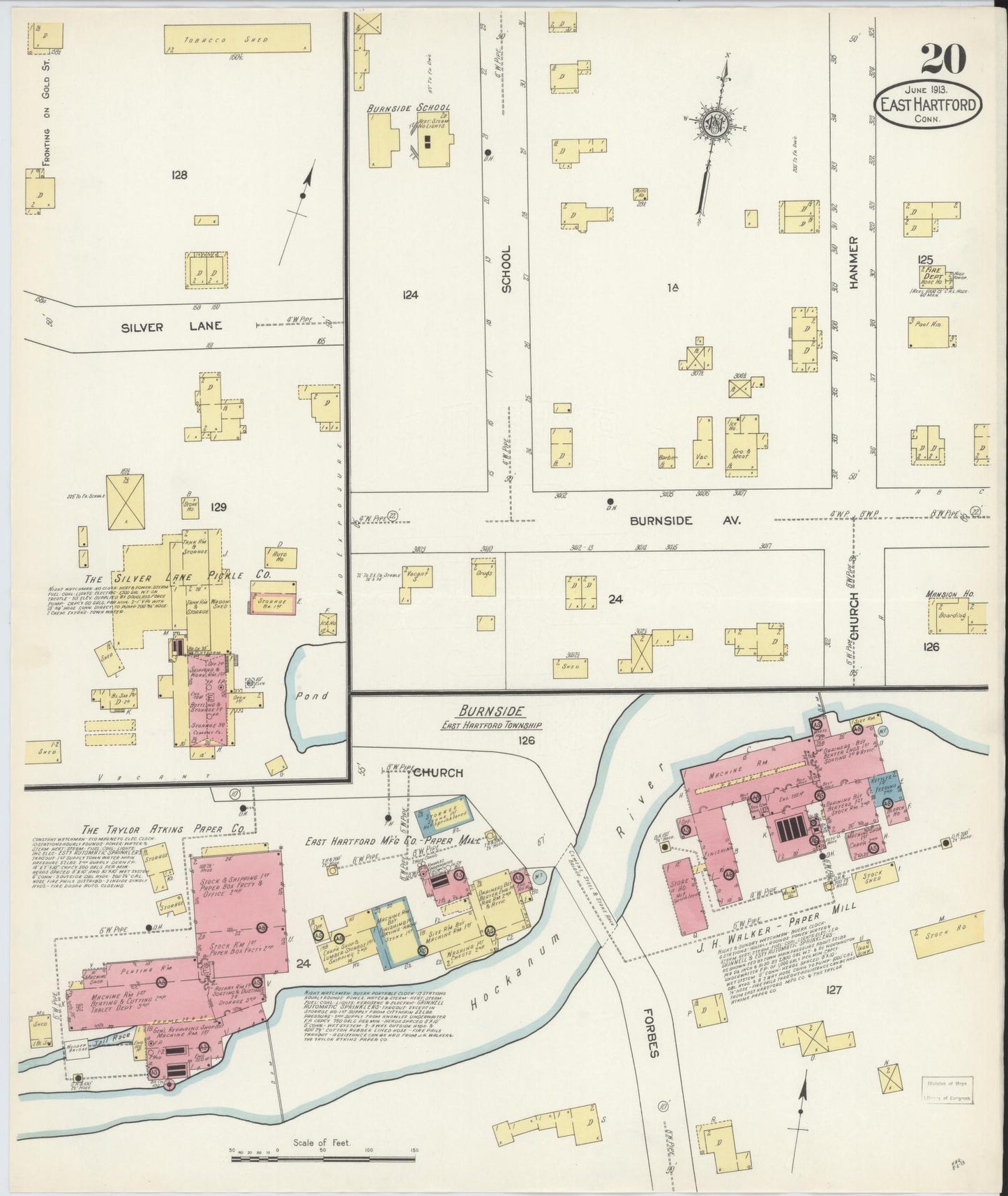 Sanborn Fire Insurance Map from East Hartford, Hartford County, Connecticut (1913), Sheet #0020 - Complete Map Set gallery image, historic Sanborn map, vintage wall art, Connecticut Connecticut