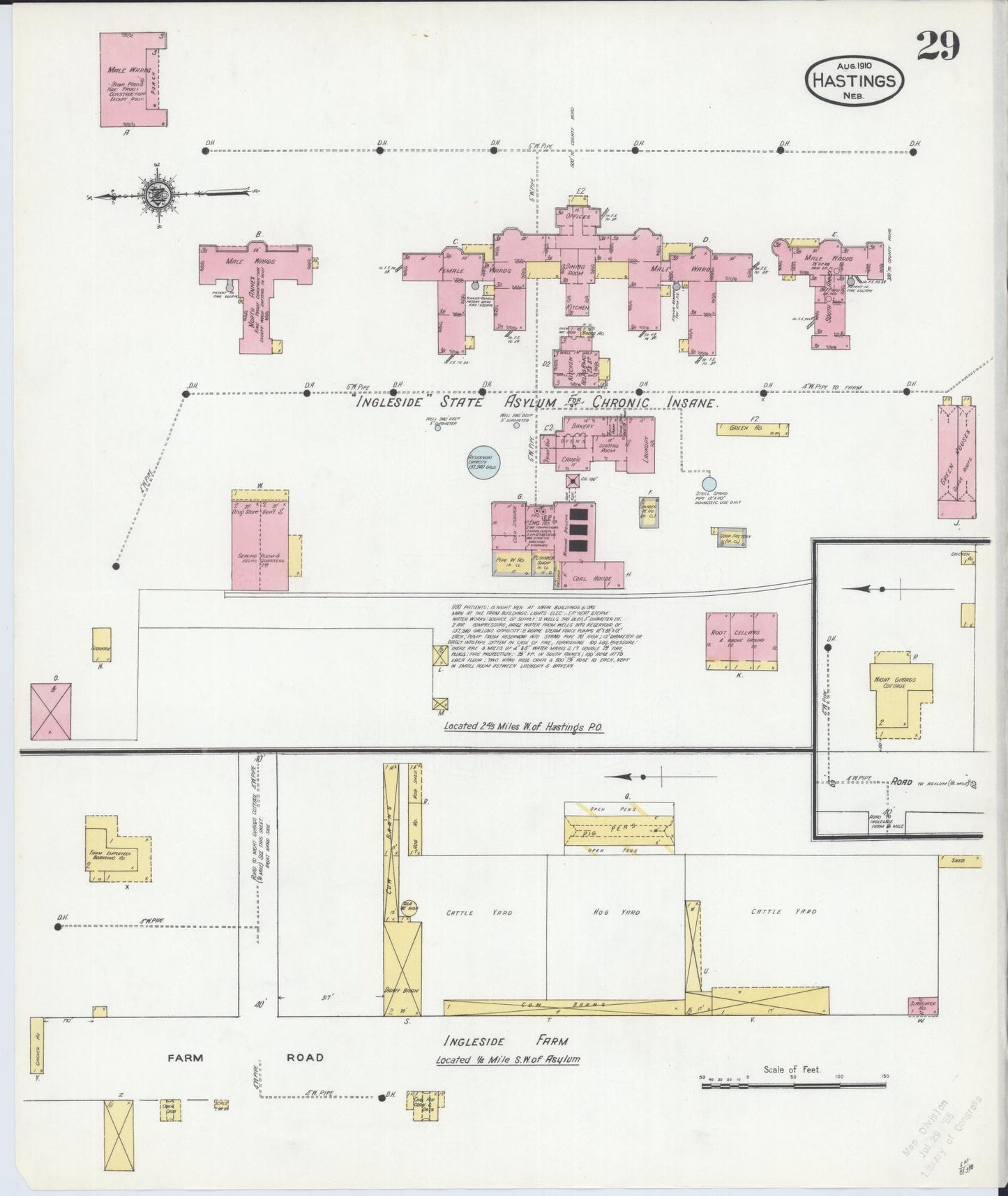 Sanborn Fire Insurance Map from Hastings, Adams County, Nebraska (1910), Sheet #0029 - Complete Map Set gallery image, historic Sanborn map, vintage wall art, Nebraska Nebraska
