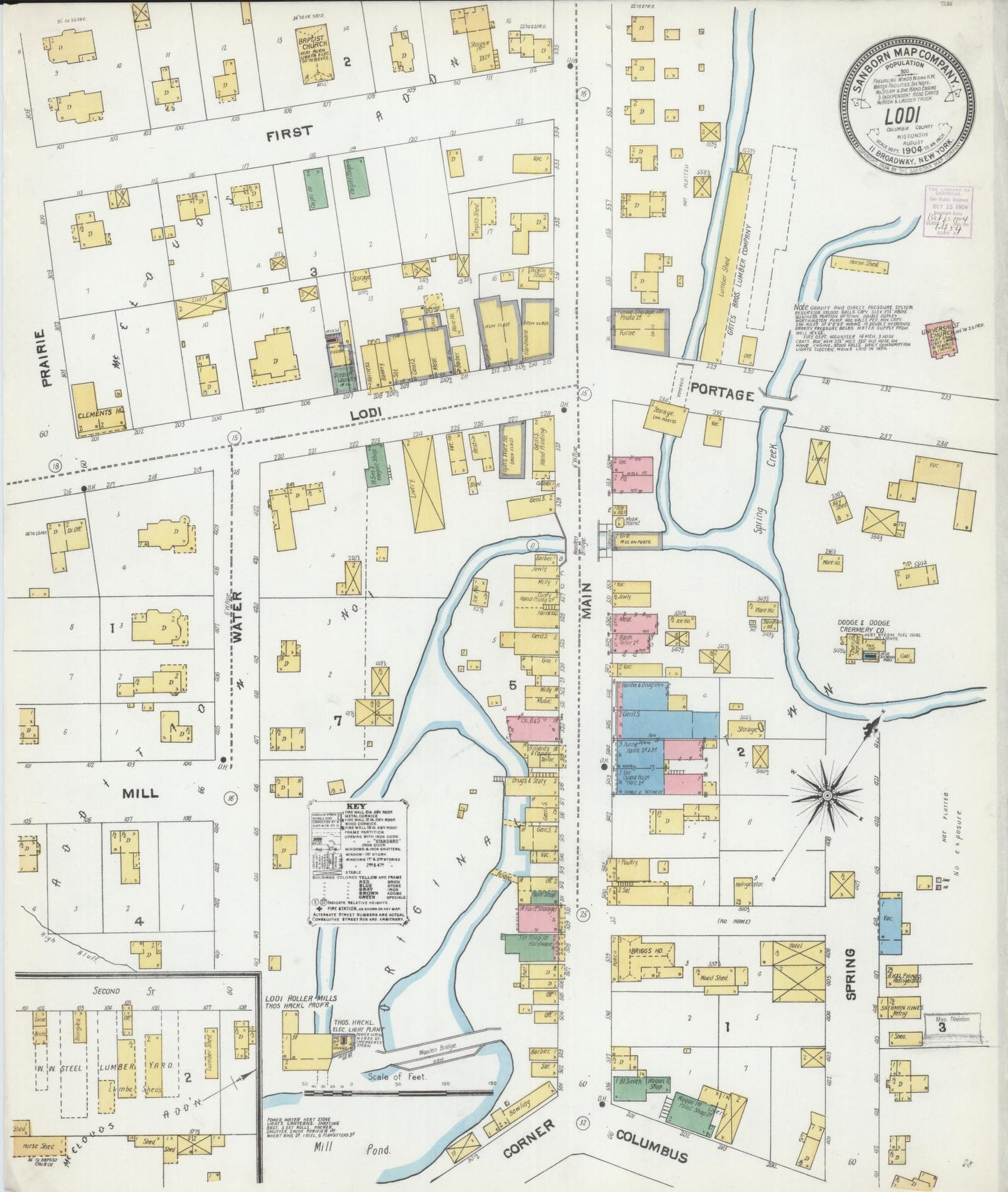 Sanborn Fire Insurance Map from Lodi, Columbia County, Wisconsin (1904), Sheet #0001 - Historic Sanborn Fire Insurance Map Print, vintage old map wall art, antique decor, genealogy gift, Wisconsin Wisconsin map