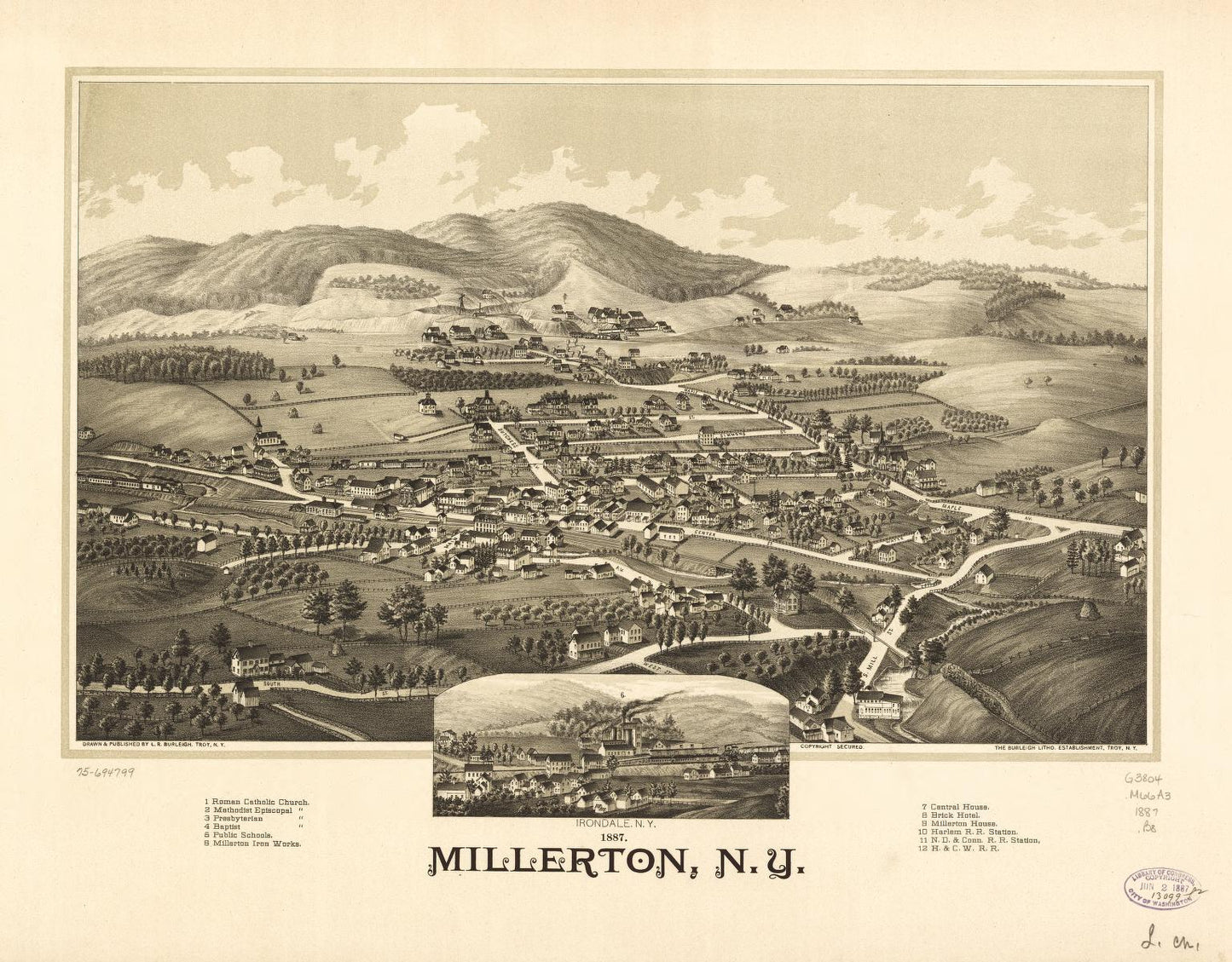 1887 Millerton, N.Y. (1887) – Historic Bird’s-Eye View Panorama Print