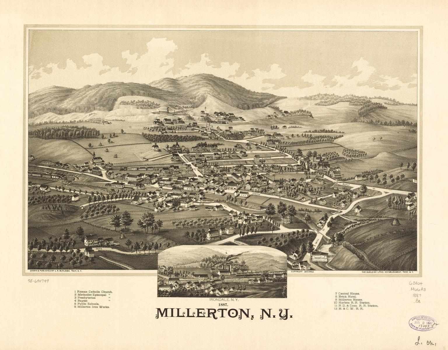 1887 Millerton, N.Y. (1887) – Historic Bird’s-Eye View Panorama Print
