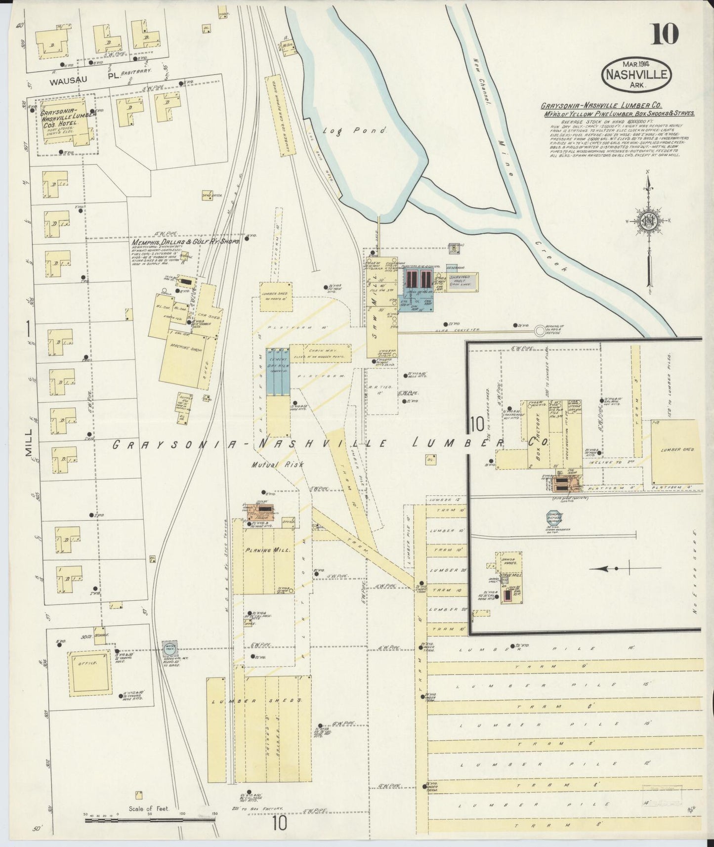 Sanborn Fire Insurance Map from Nashville, Howard County, Arkansas (1914), Sheet #0010 - Complete Map Set gallery image, historic Sanborn map, vintage wall art, Arkansas Arkansas