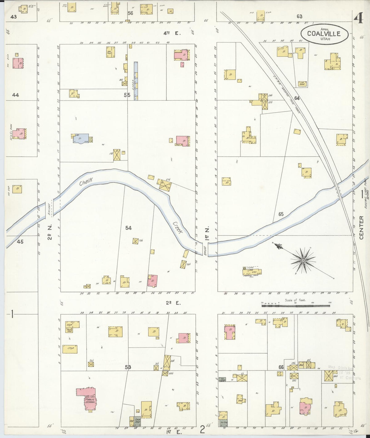 Sanborn Fire Insurance Map from Coalville, Summit County, Utah (1907), Sheet #0004 - Complete Map Set gallery image, historic Sanborn map, vintage wall art, Utah Utah