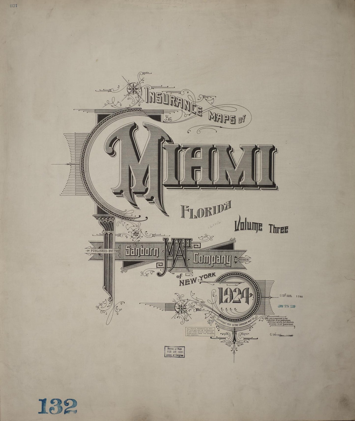 Sanborn Fire Insurance Map from Miami, Dade County, Florida (1938), Sheet #0001 - Complete Map Set gallery image, historic Sanborn map, vintage wall art, Florida Florida