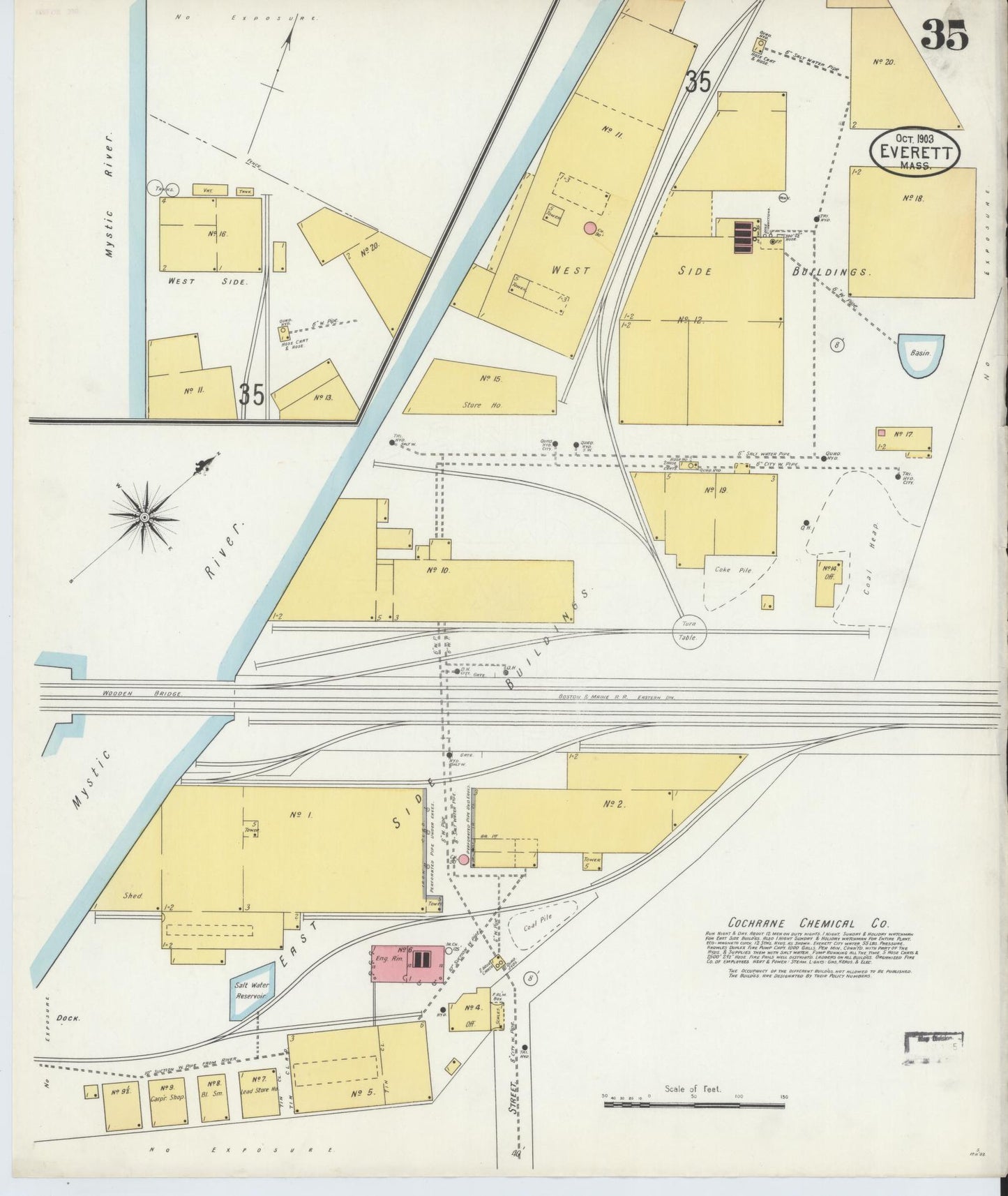 Sanborn Fire Insurance Map from Everett, Middlesex County, Massachusetts (1903), Sheet #0035 - Complete Map Set gallery image, historic Sanborn map, vintage wall art, Massachusetts Massachusetts