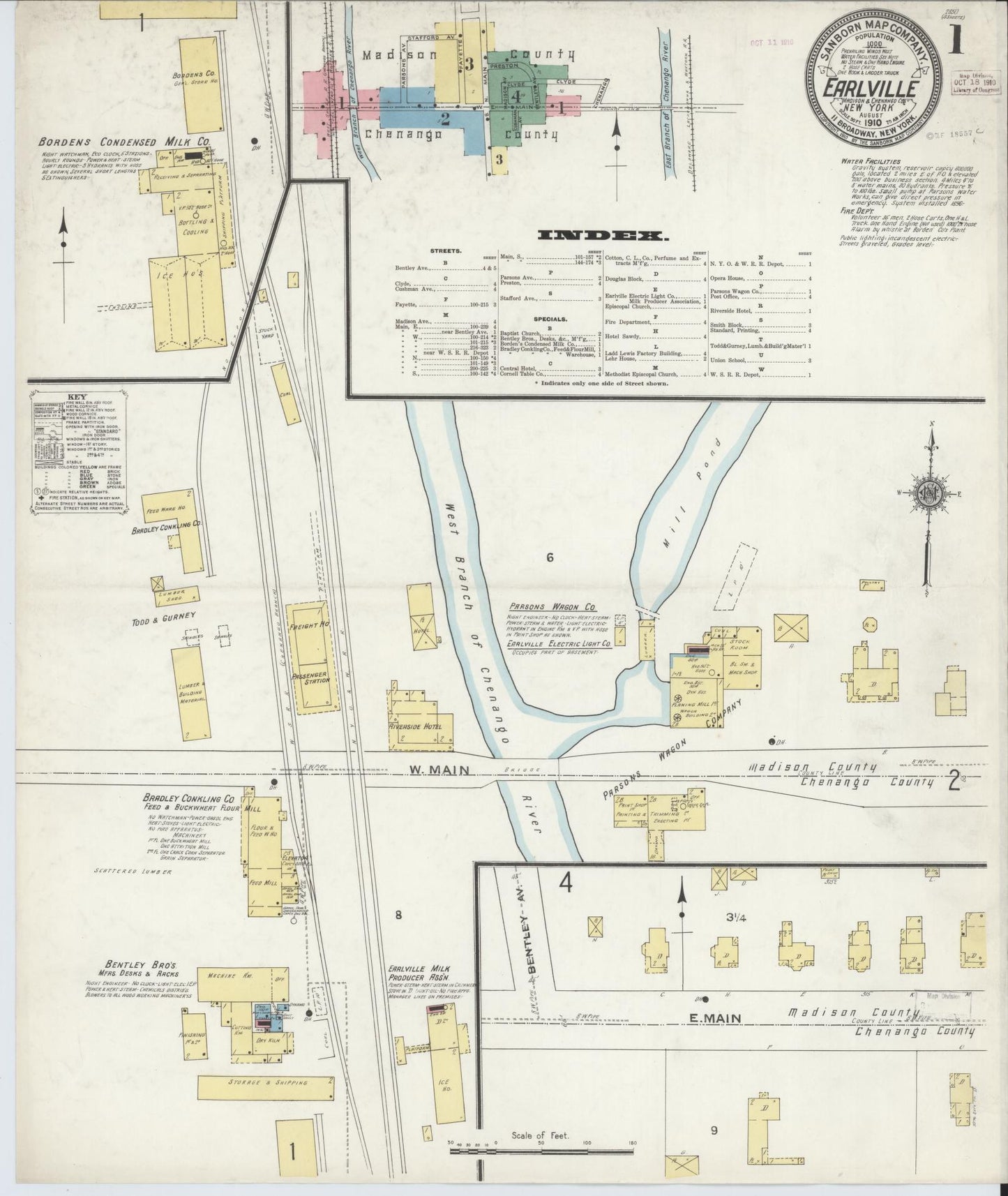 Sanborn Fire Insurance Map from Earlville, Madison And Chenango Counties, New York. (1910) – Historic Sanborn Fire Insurance Map Print
