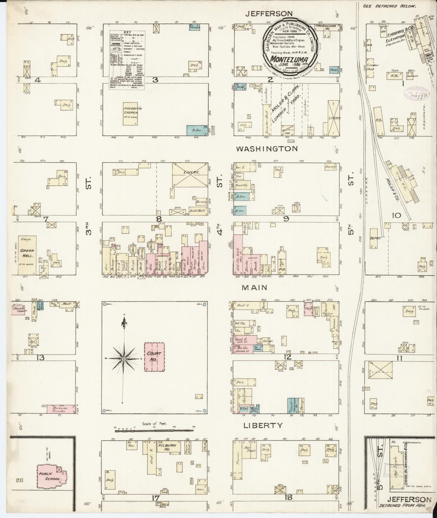Sanborn Fire Insurance Map from Montezuma, Poweshiek County, Iowa. (1886) – Map View