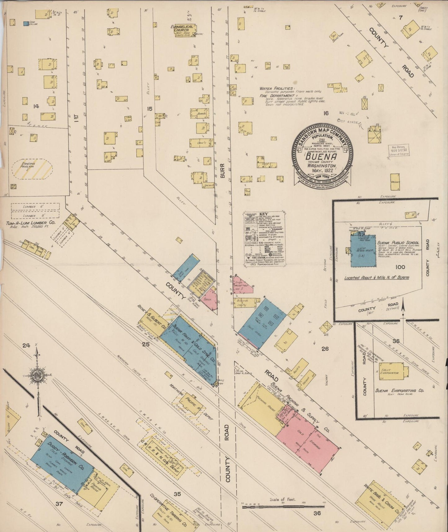 Sanborn Fire Insurance Map from Buena, Yakima County, Washington. (1922) – Historic Sanborn Fire Insurance Map Print