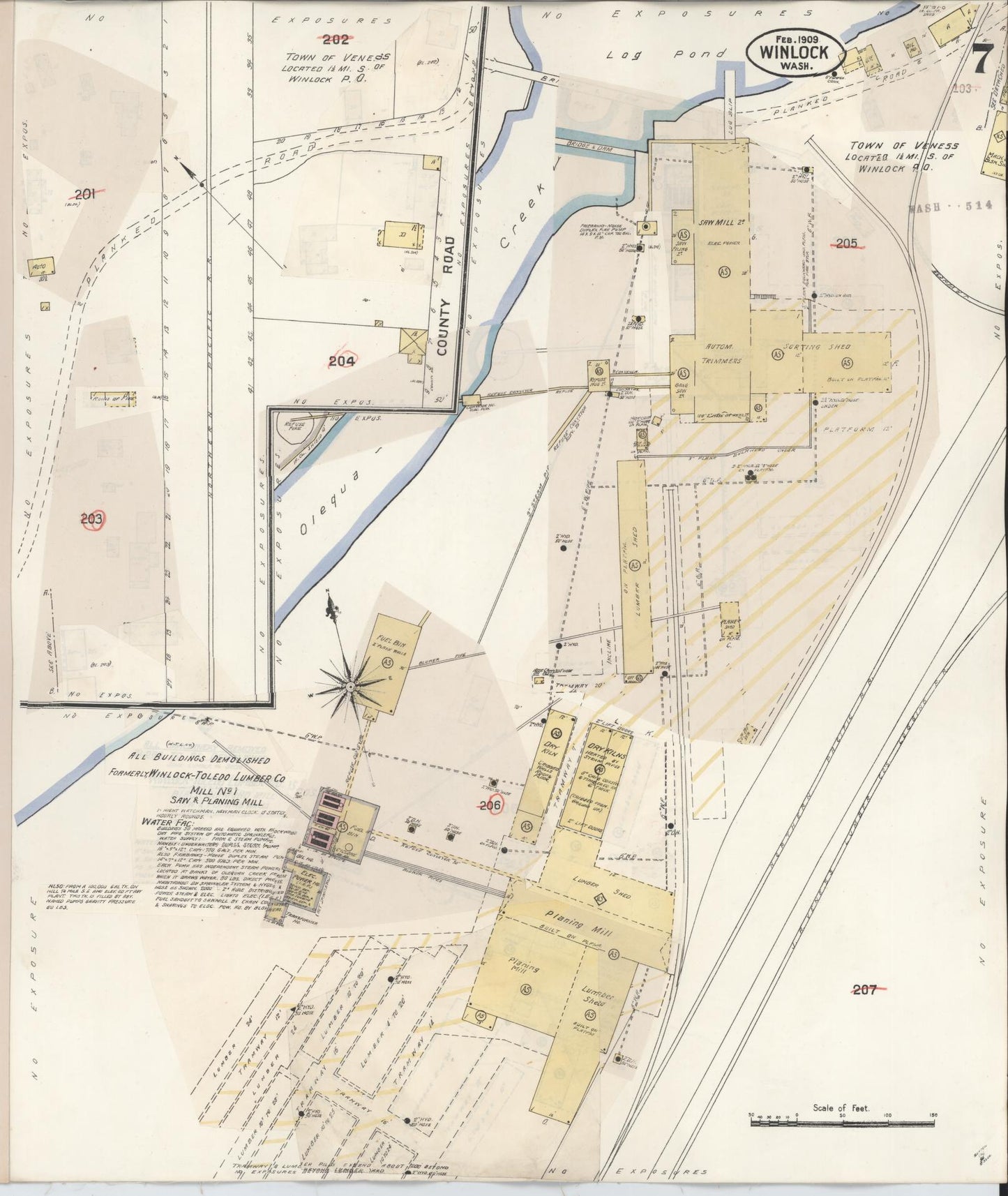 Sanborn Fire Insurance Map from Winlock, Lewis County, Washington (1942), Sheet #0007 - Complete Map Set gallery image, historic Sanborn map, vintage wall art, Washington Washington