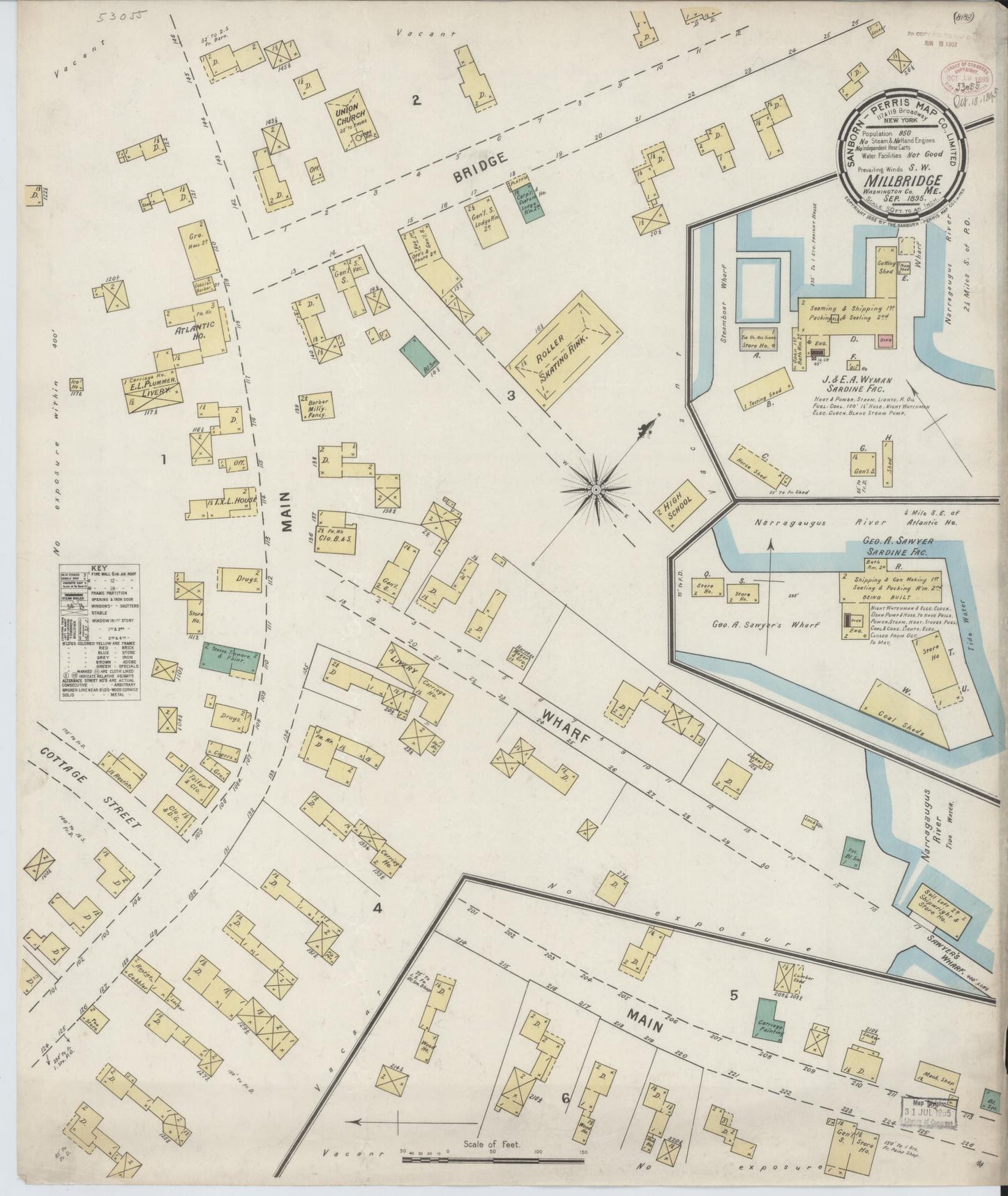 Sanborn Fire Insurance Map from Millbridge, Washington County, Maine. (1895) – Historic Sanborn Fire Insurance Map Print