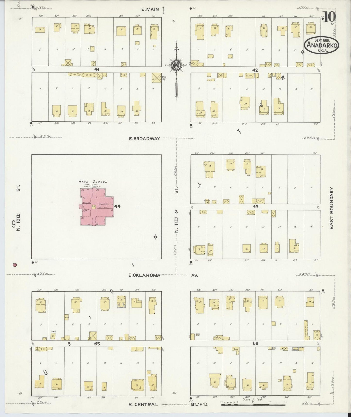 Sanborn Fire Insurance Map from Anadarko, Caddo County, Oklahoma (1916), Sheet #0010 - Historic Sanborn Fire Insurance Map Print, vintage old map wall art, antique decor, genealogy gift, Oklahoma Oklahoma map